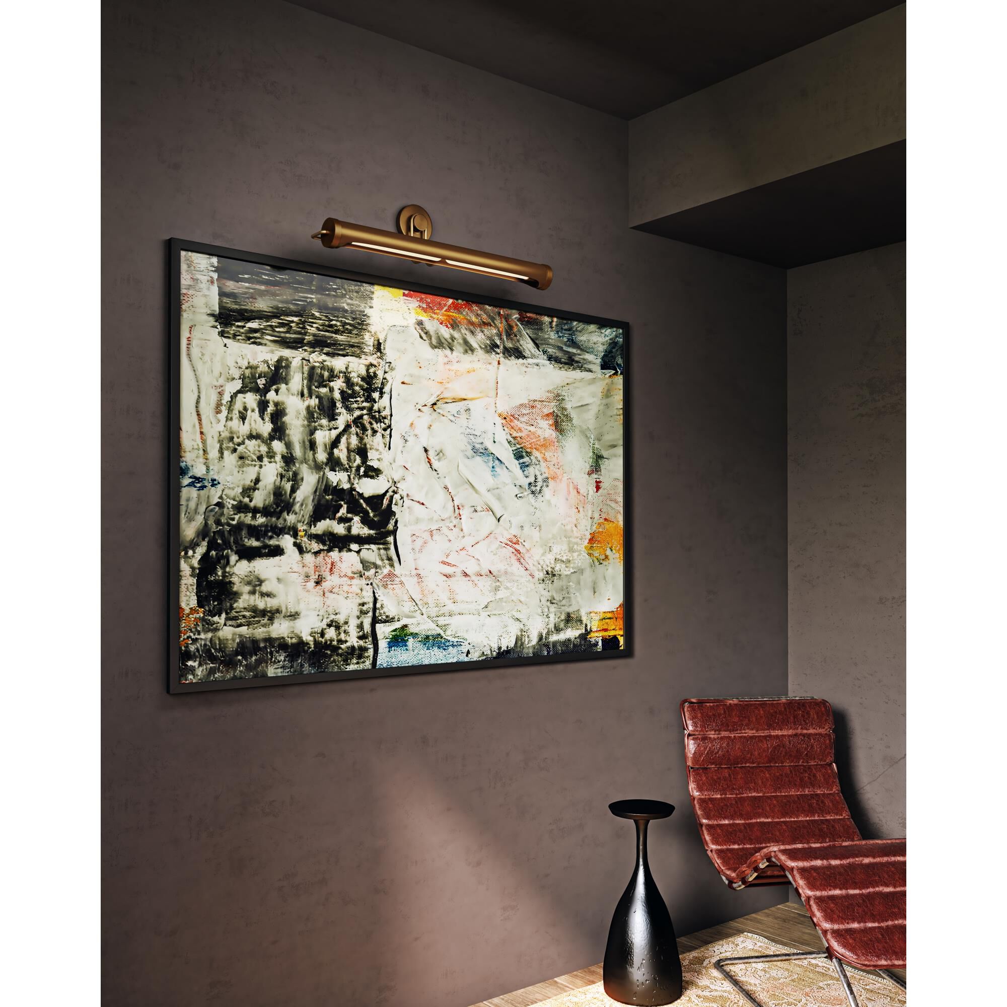 Shown in Vintage Brass finish and Steel shade