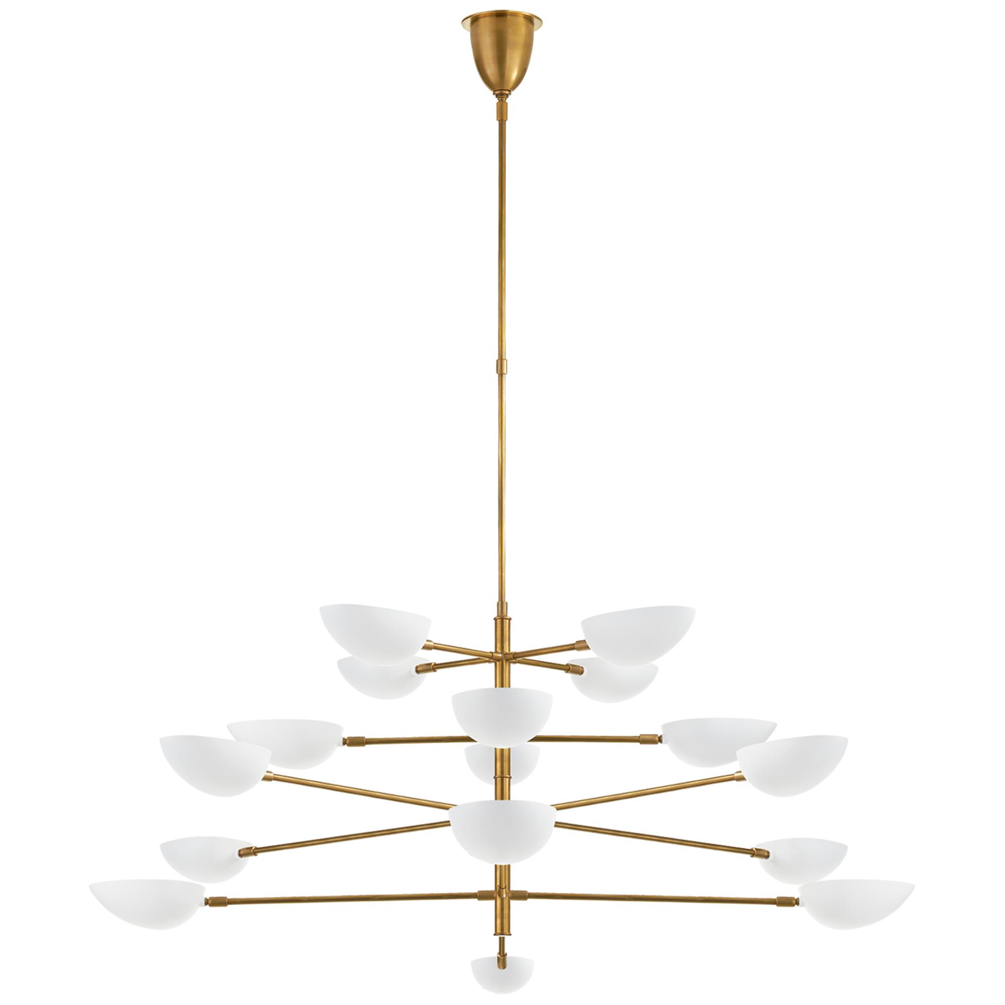 Shown in Hand-Rubbed Antique Brass finish and White shade