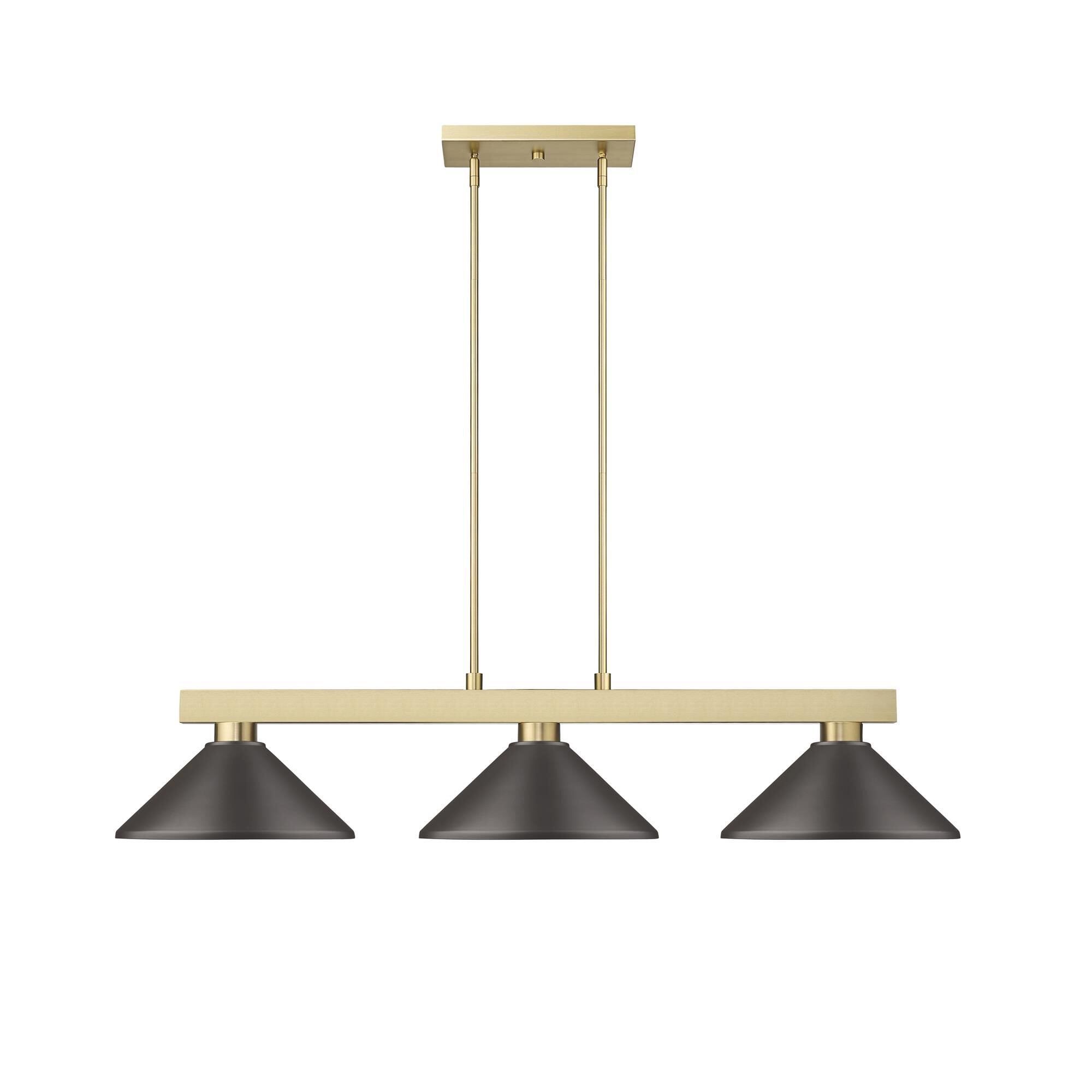 Shown in Modern Gold finish and Bronze glass and Bronze shade