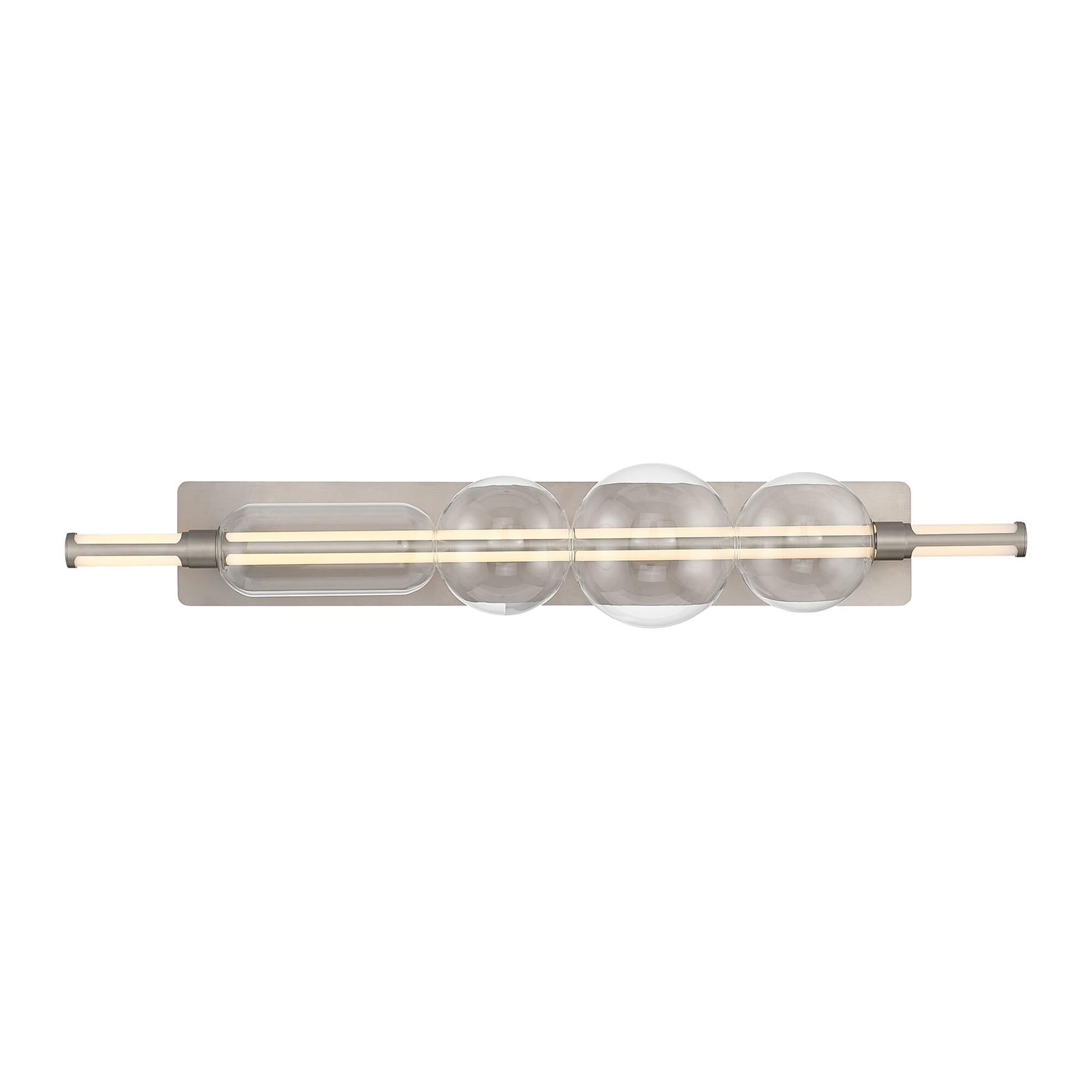 Shown in Satin Nickel finish and Clear glass