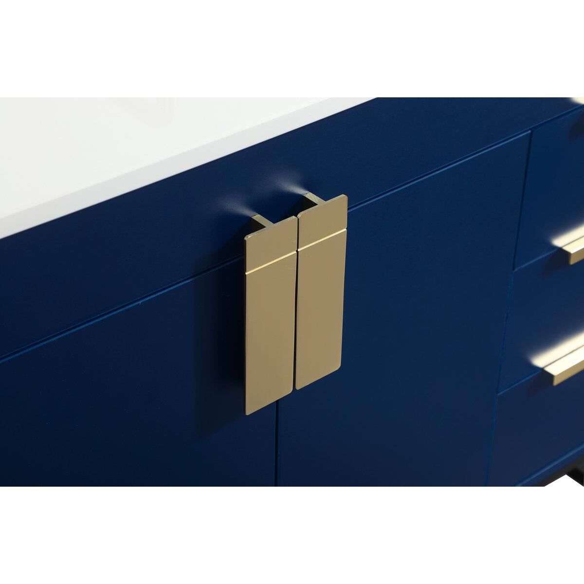 Shown in Blue finish and With Backsplash accent