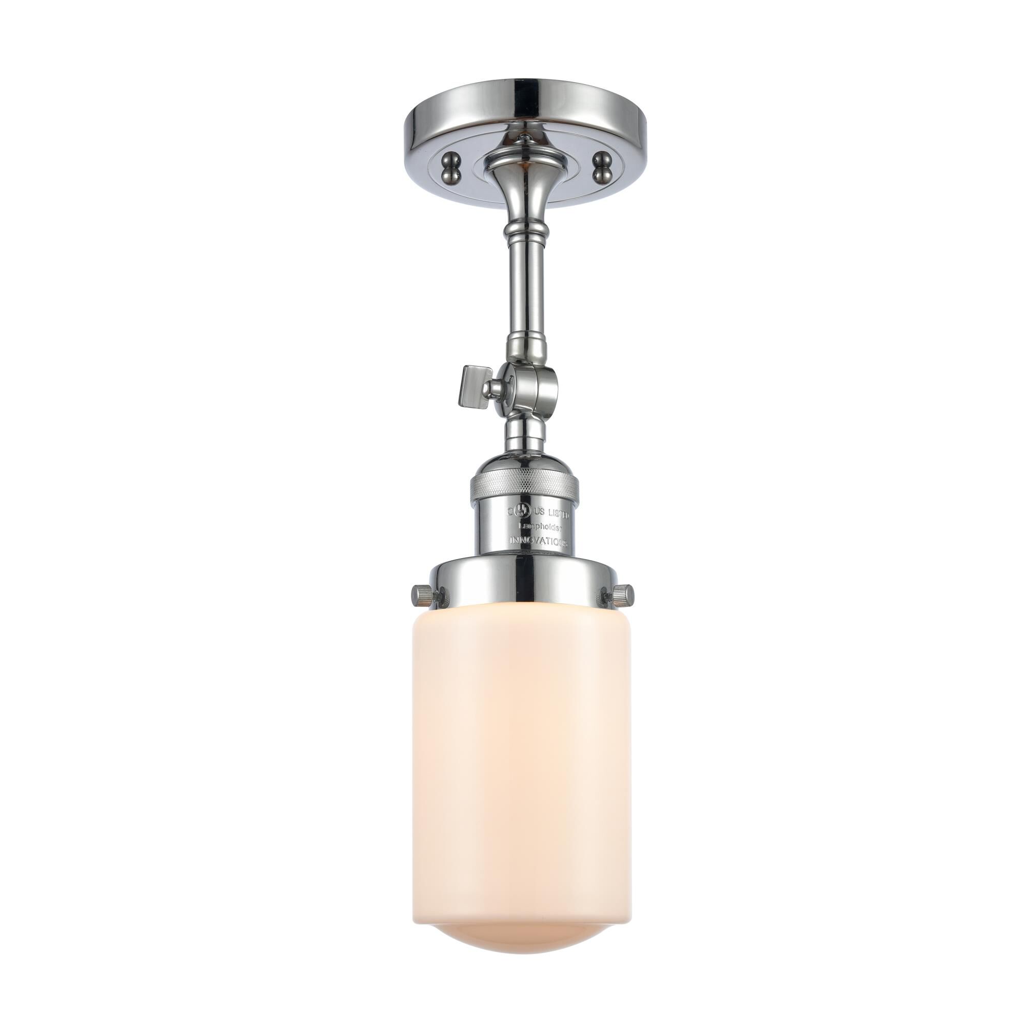 Shown in Polished Chrome finish and Schoolhouse glass and Glass shade