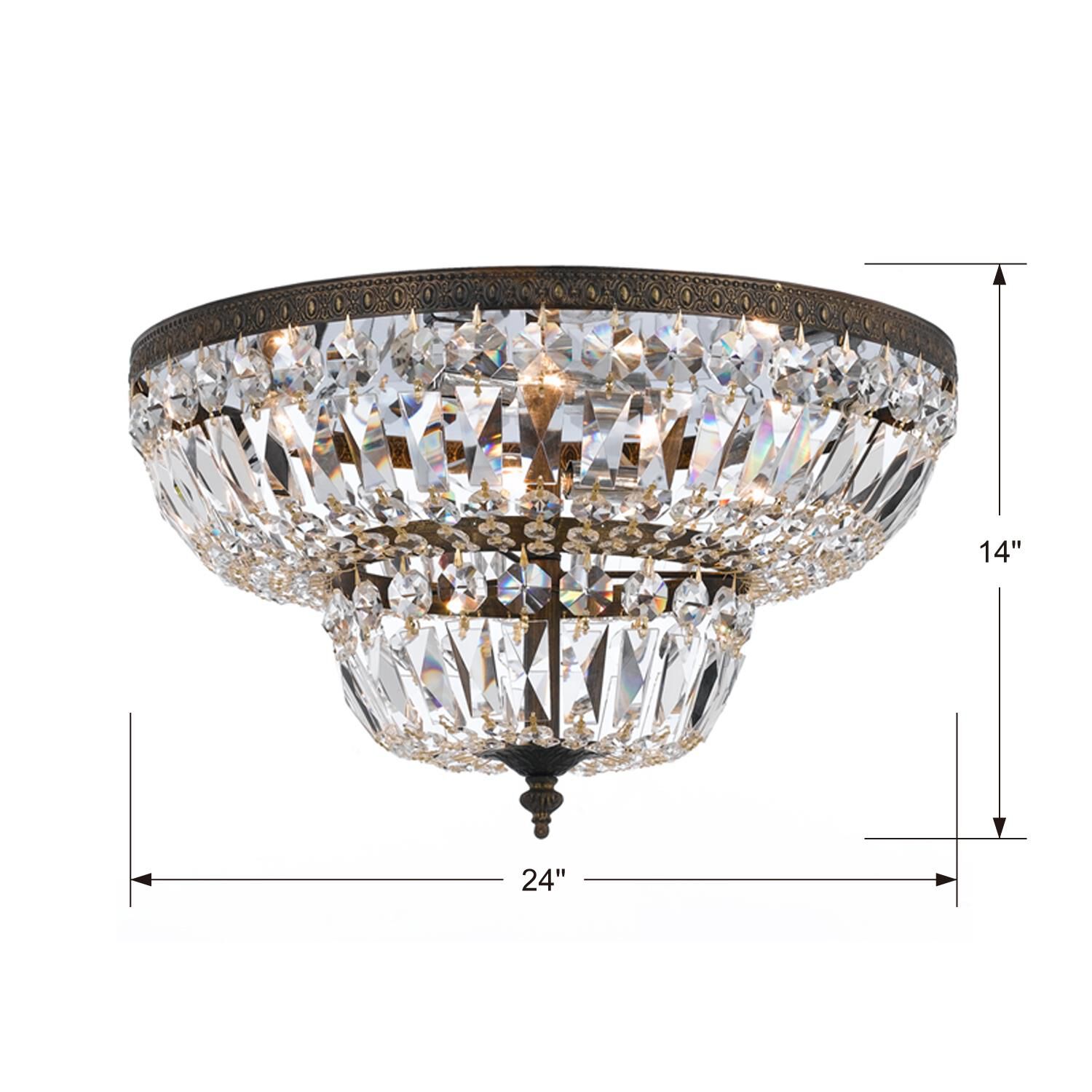 Shown in Polished Brass finish and Clear Italian crystal