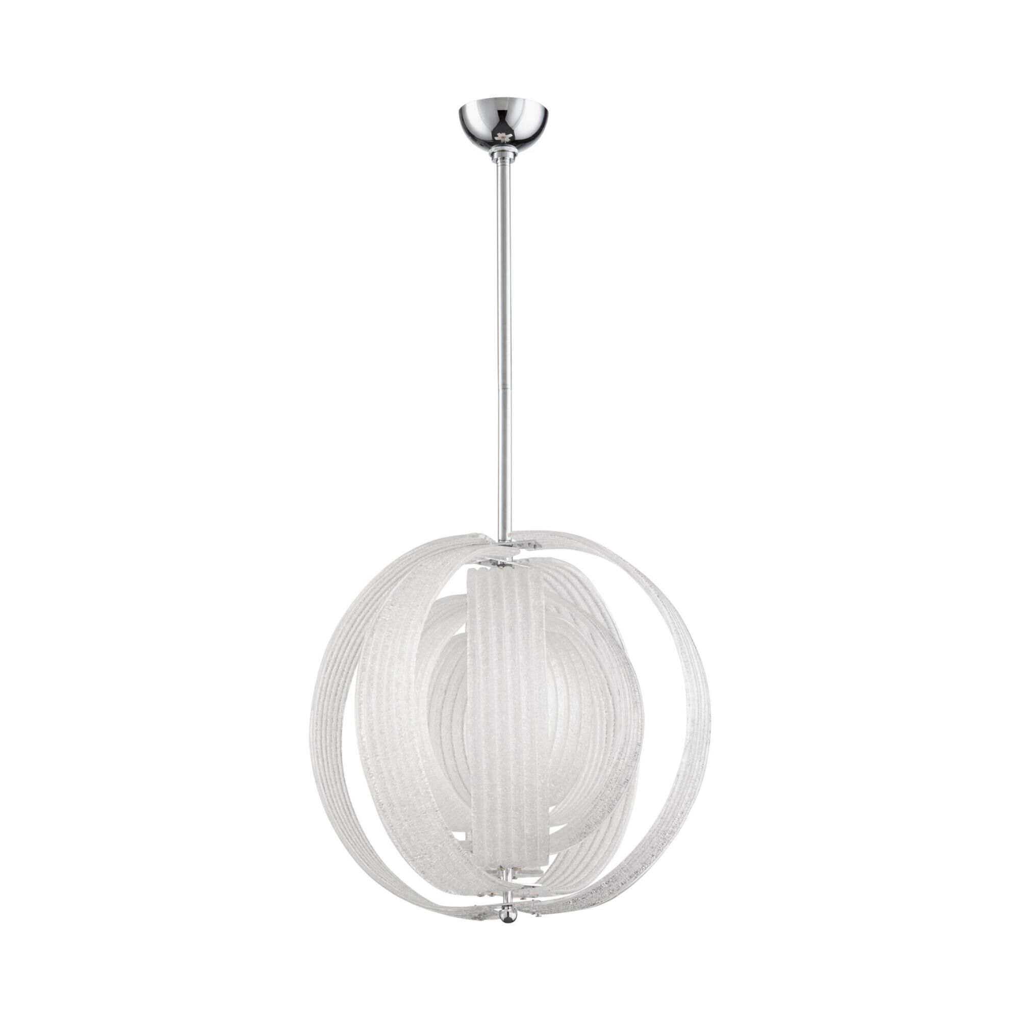 Shown in Chrome finish and Clear Frosted glass 