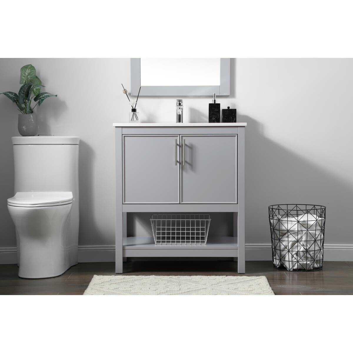 Shown in Grey finish