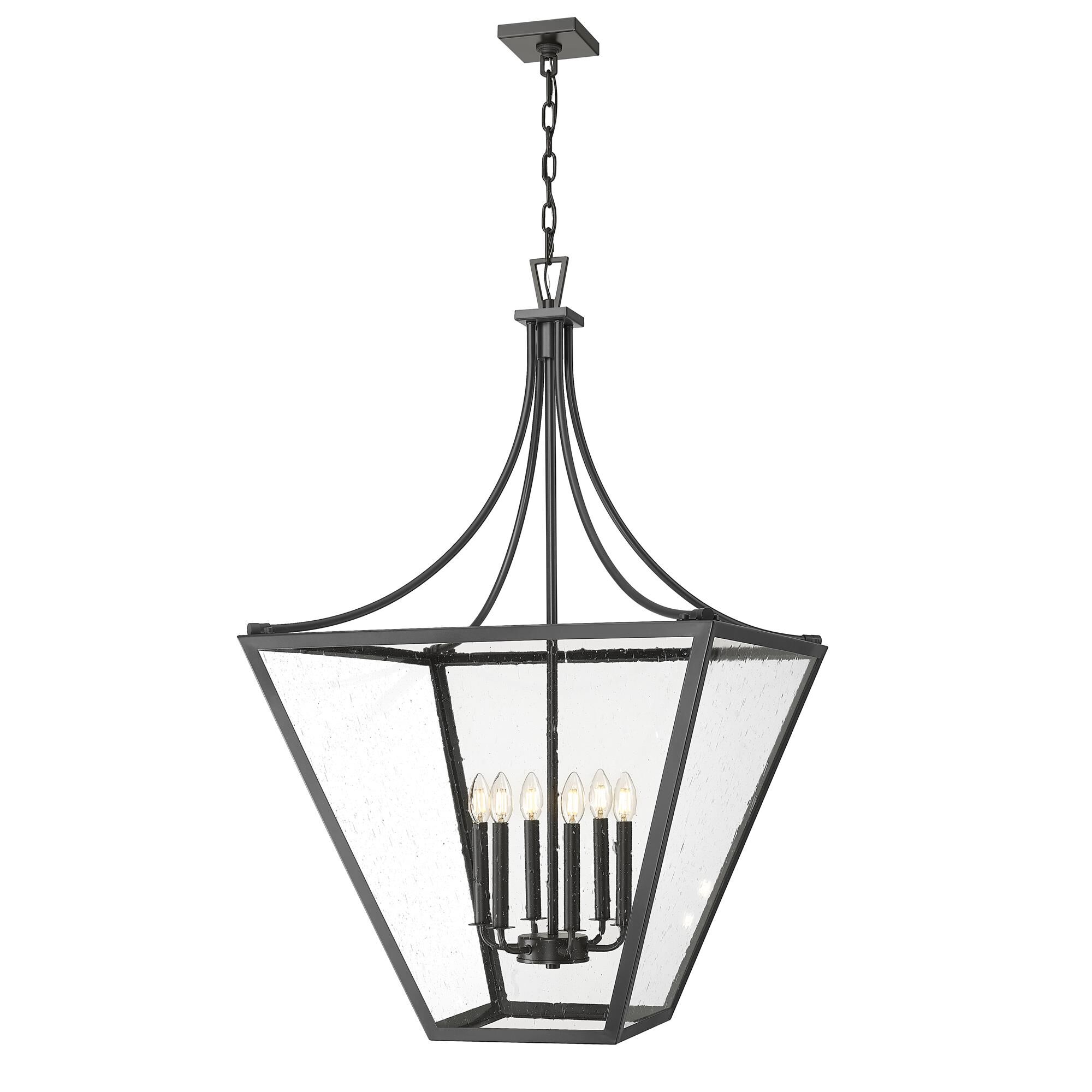 Shown in Iron Ore finish and Clear Seedy glass