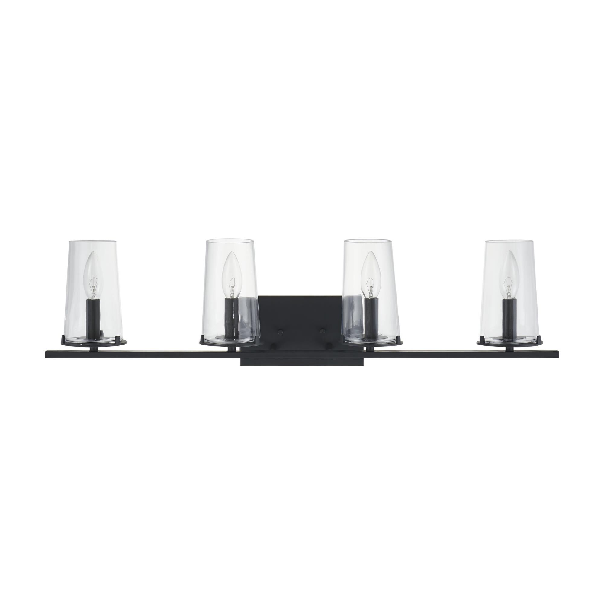 Shown in Matte Black finish and Clear glass