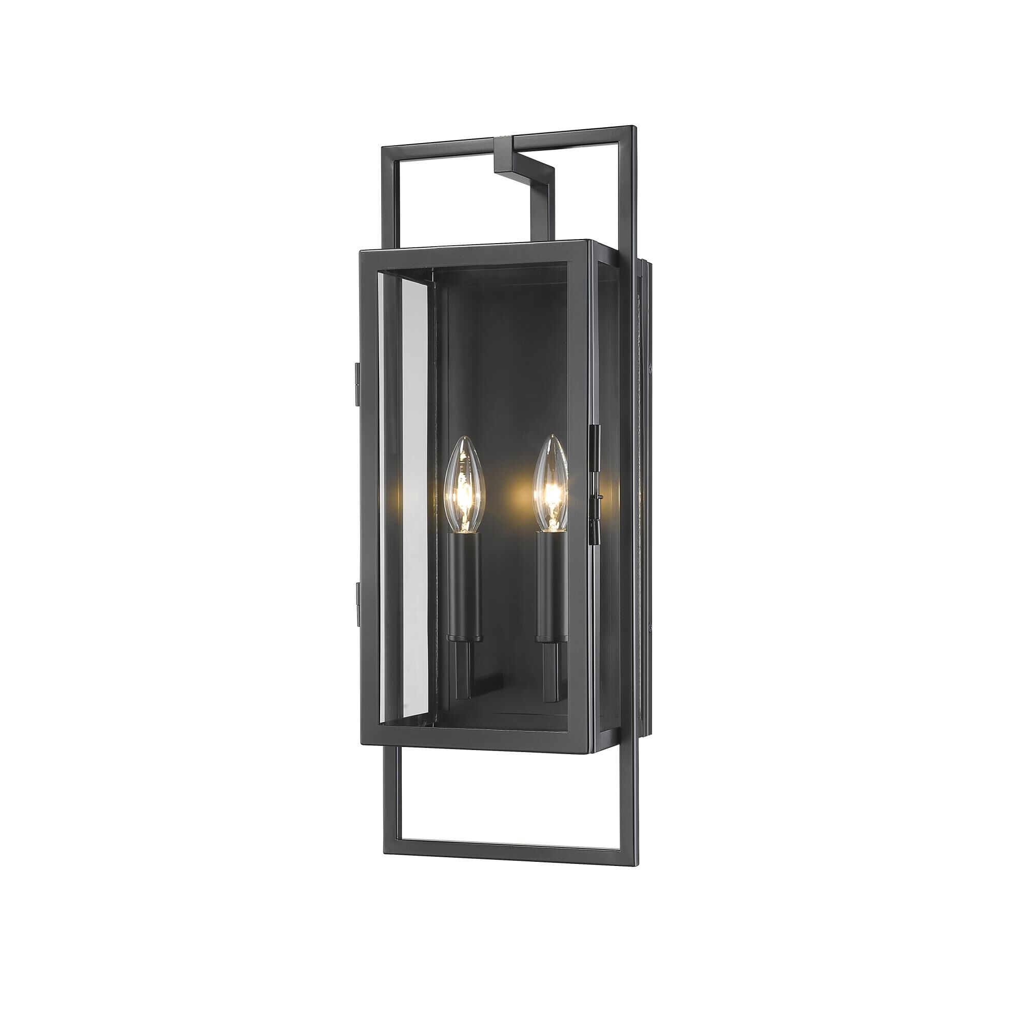 Shown in Black finish and Glass shade