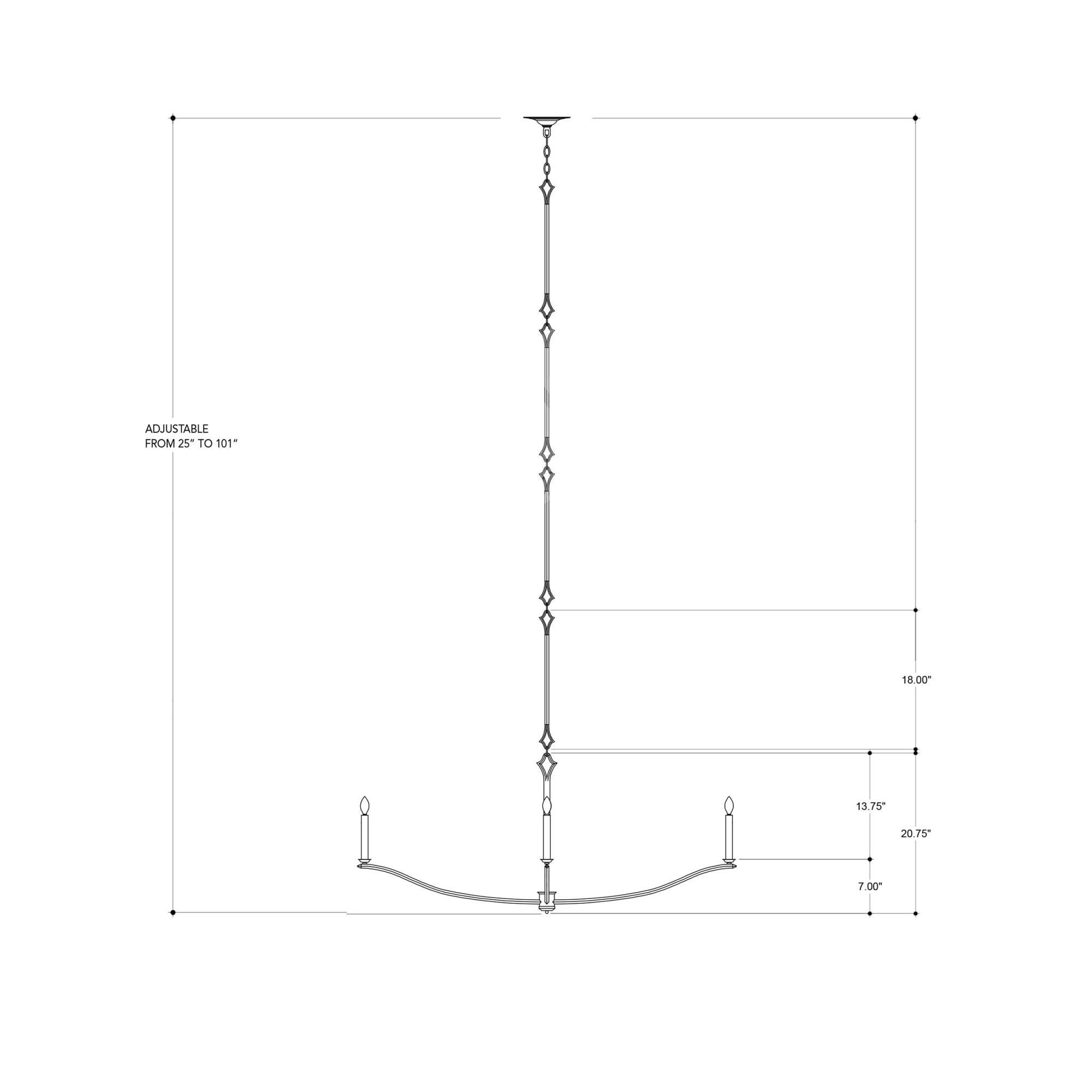 Knole 49 Inch 4 Light Chandelier by Currey and Company