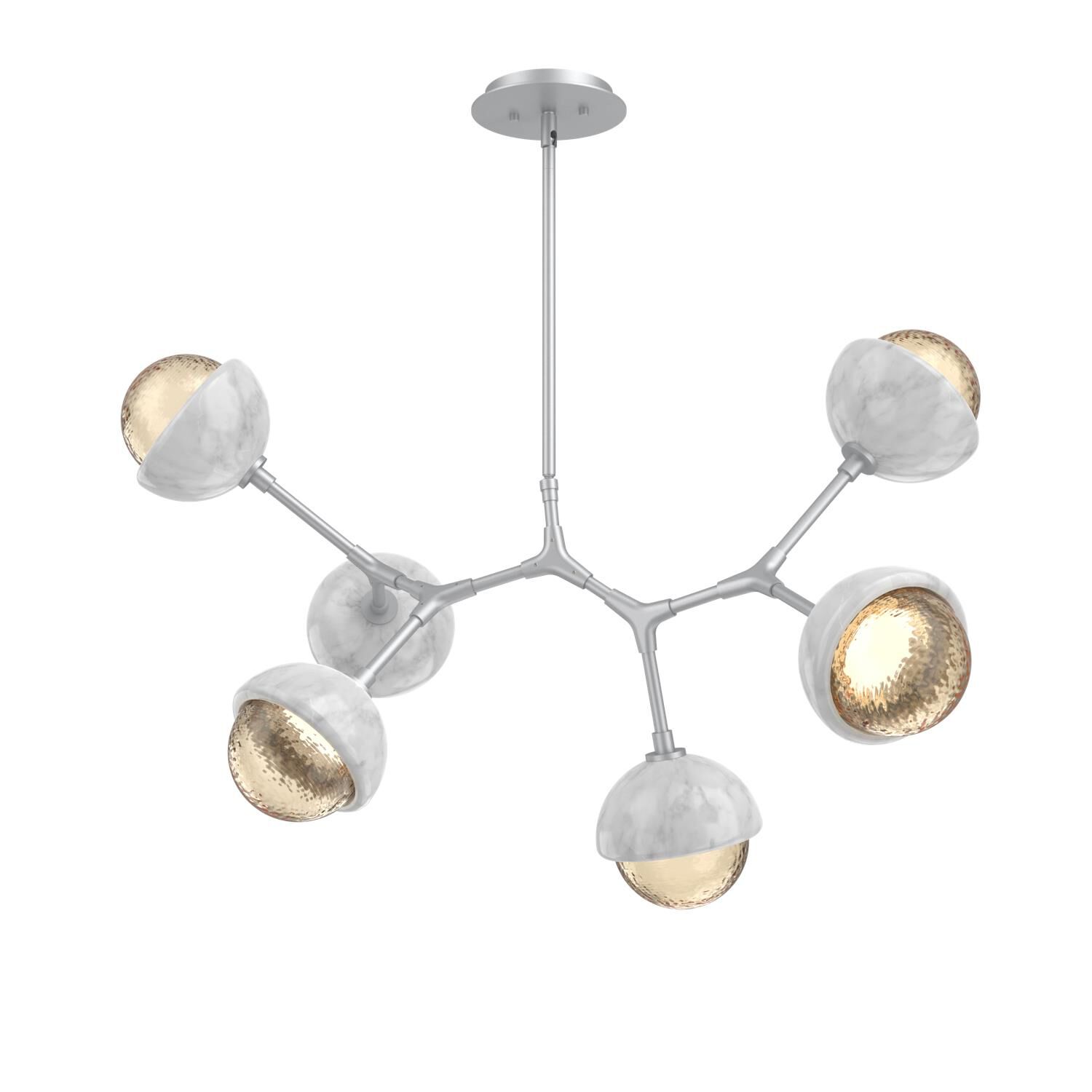 Shown in Classic Silver finish and Amber glass and White Marble accent