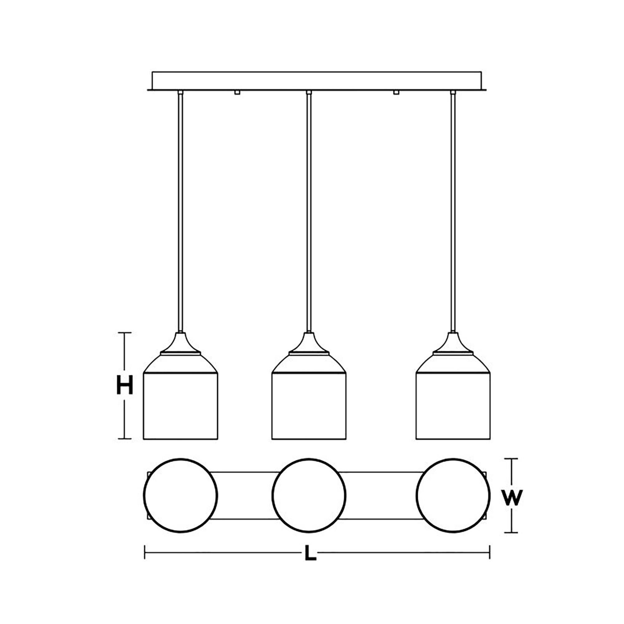 William 36 Inch 36 Inch 3 Light Dimmable 60 Watt Linear Suspension Lights by AFX Lighting