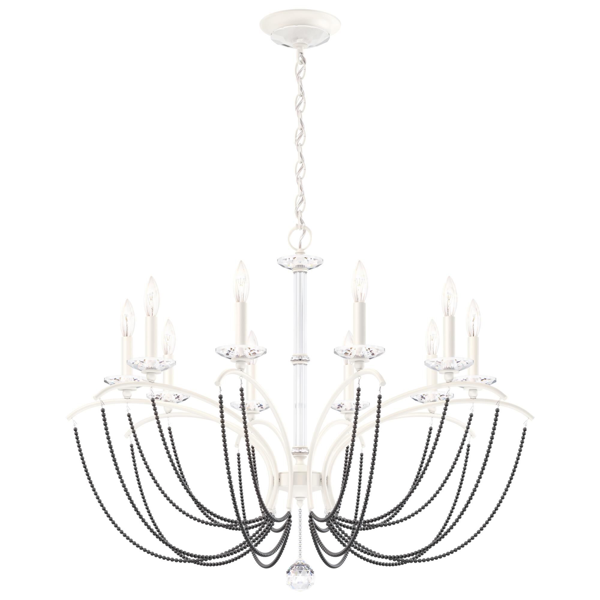 Shown in White finish and Dark Grey Pearl crystal