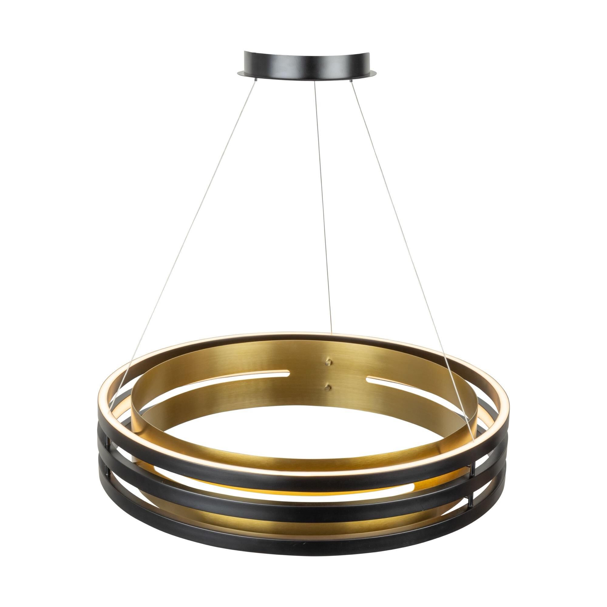 Shown in Black And Brushed Brass finish and Silicone shade