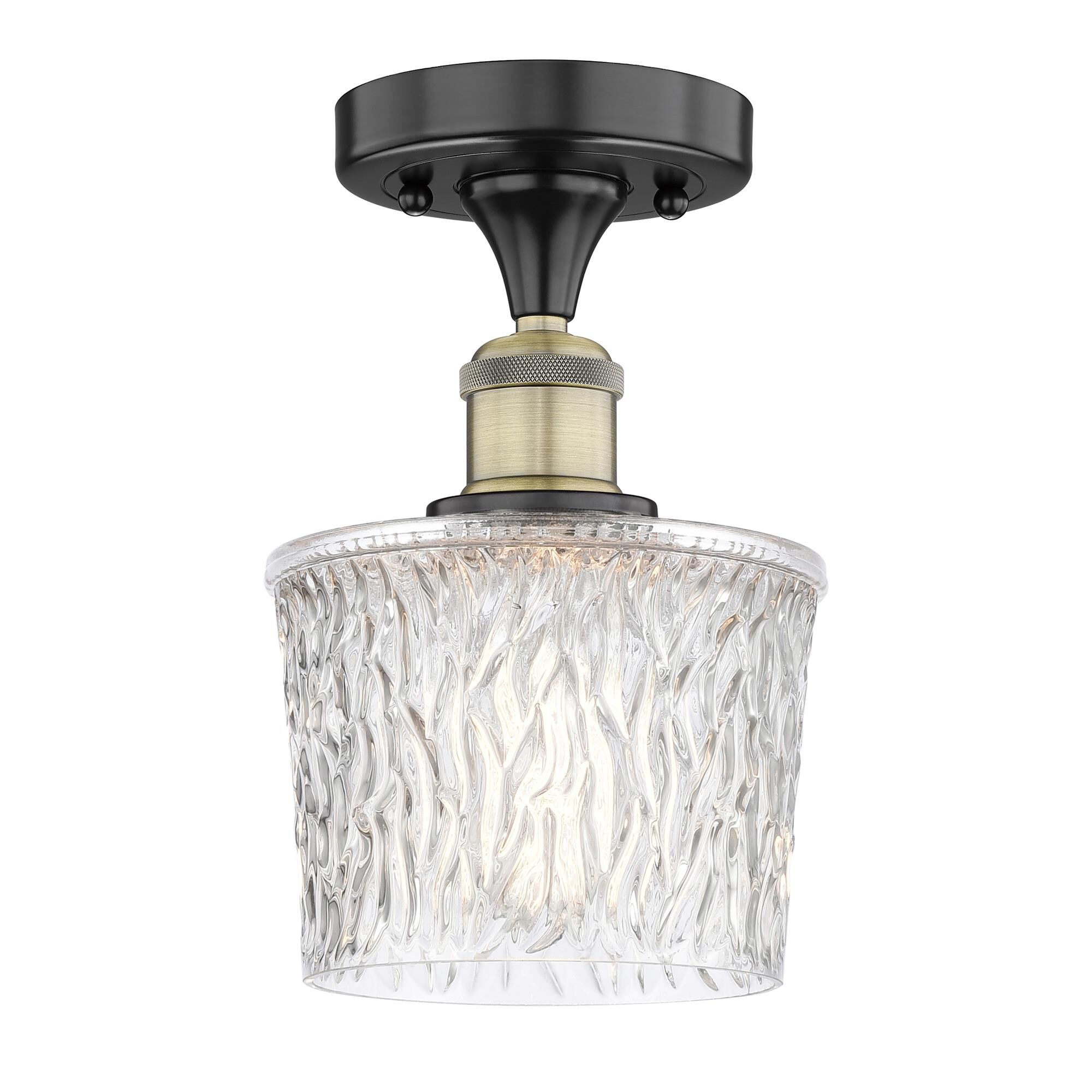 Shown in Black Antique Brass finish and Clear glass