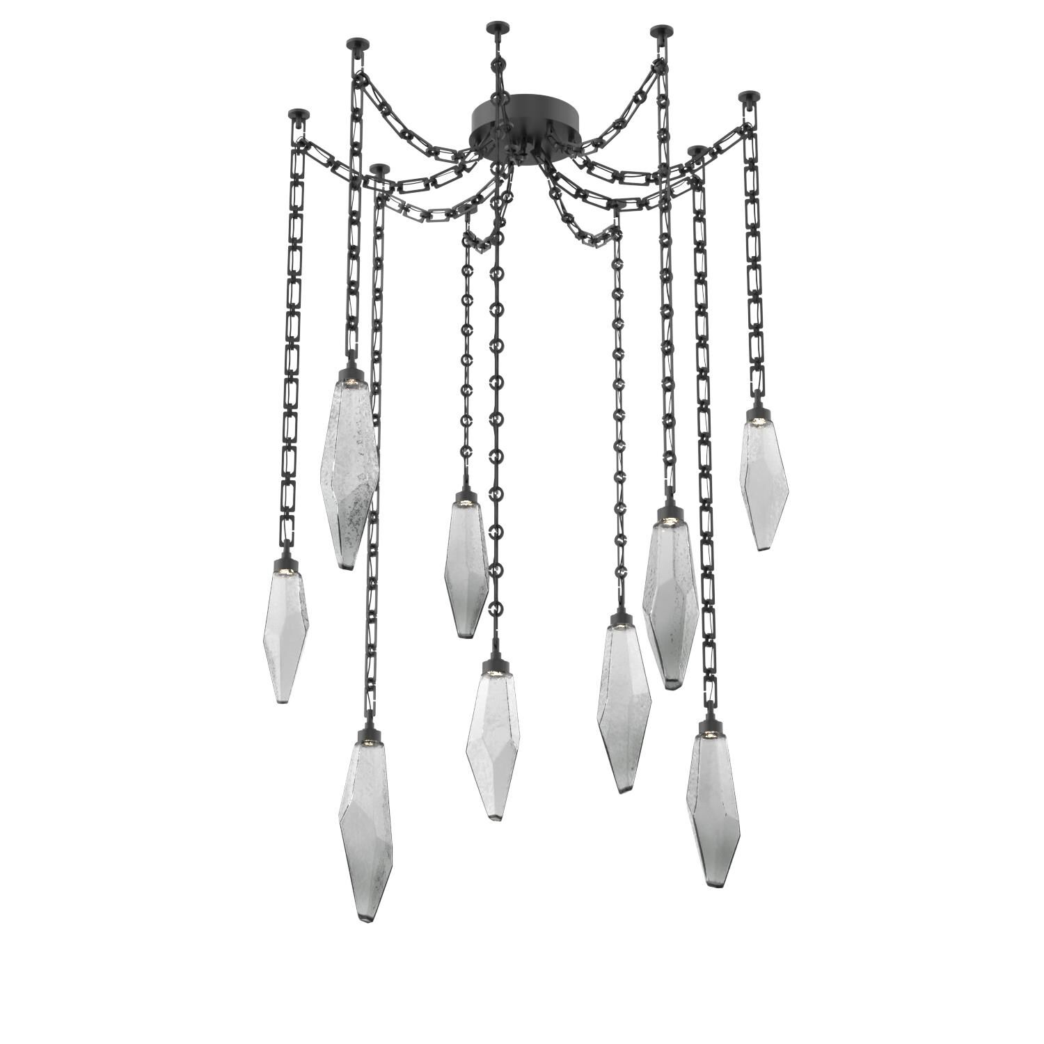 Levi Wilson Rock Crystal 14 Inch Multi Pendant Light by Hammerton Studio