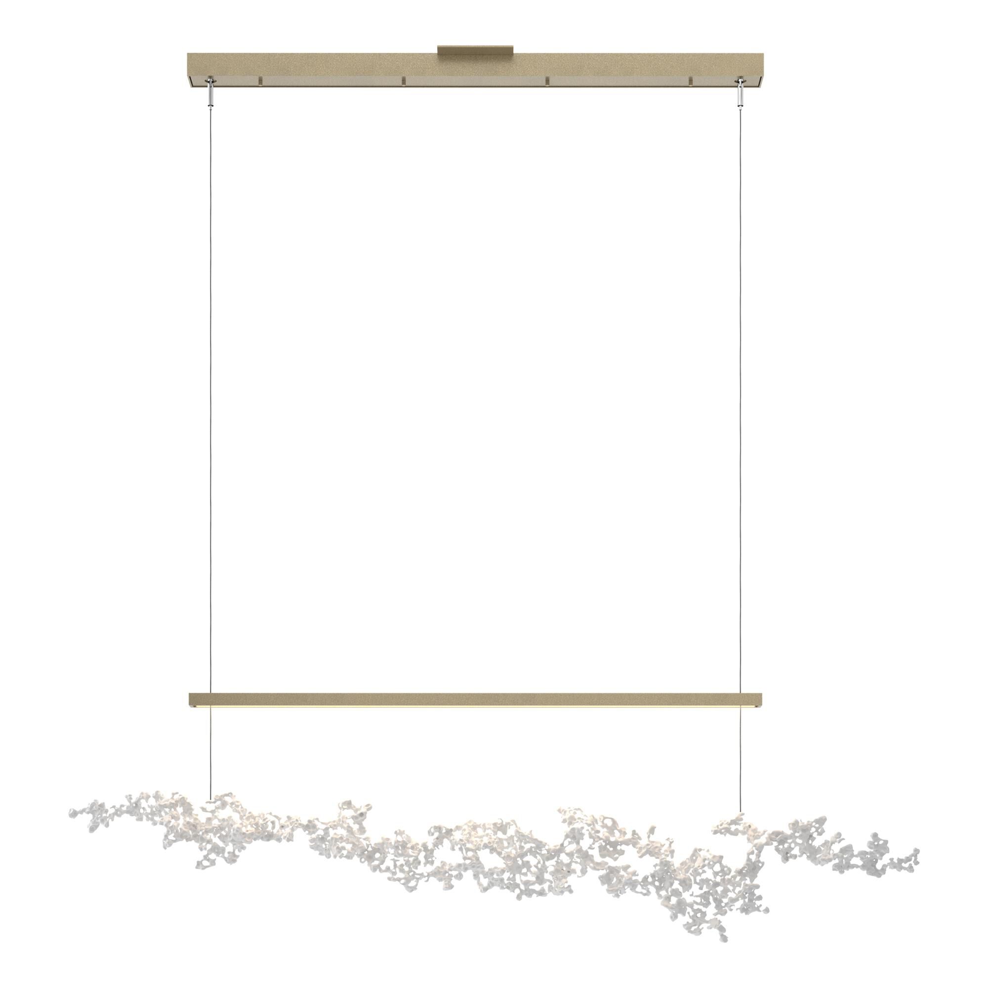 Shown in Soft Gold finish and White Aluminum shade