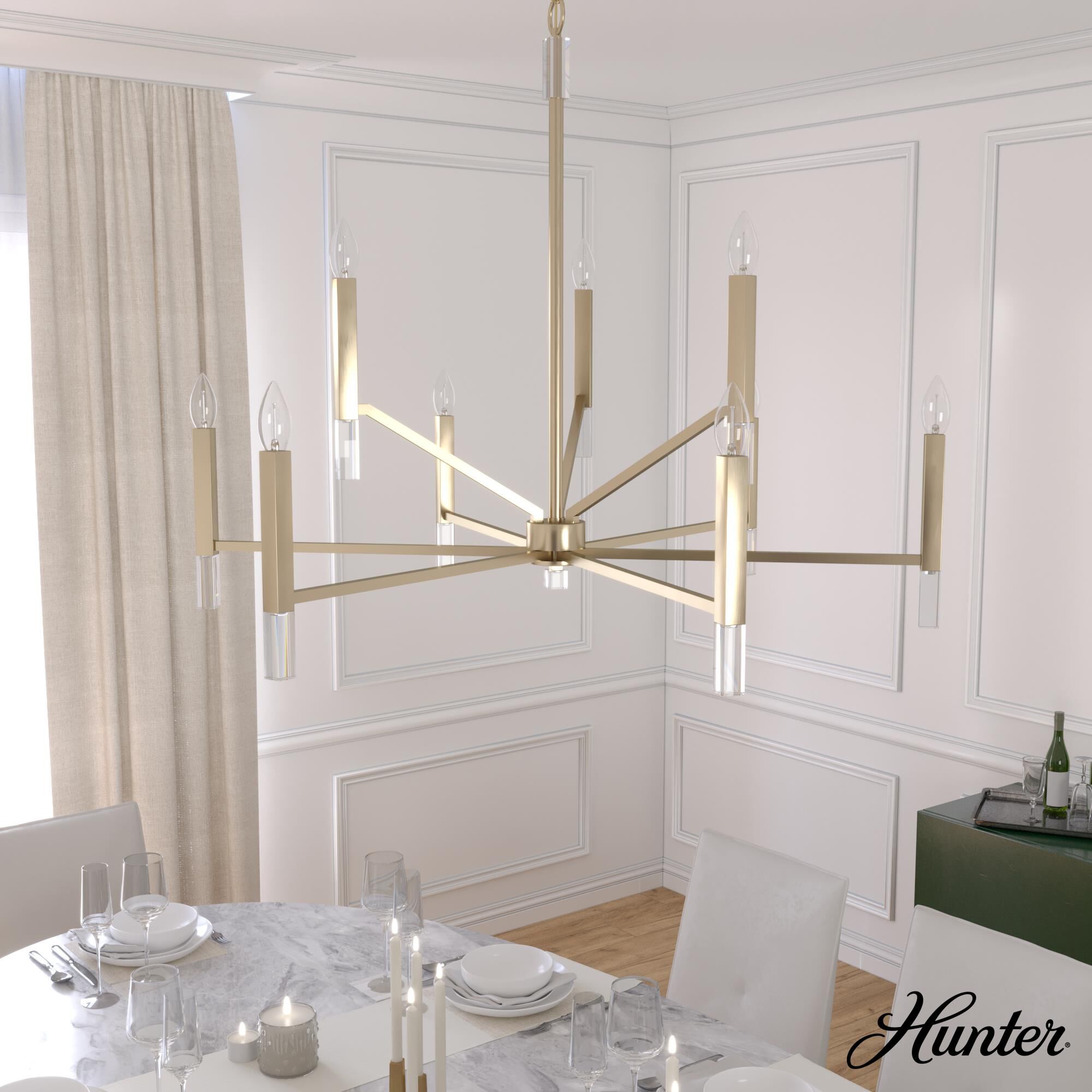 Sunjai 25 Inch 5 Light Chandelier by Hunter Fan
