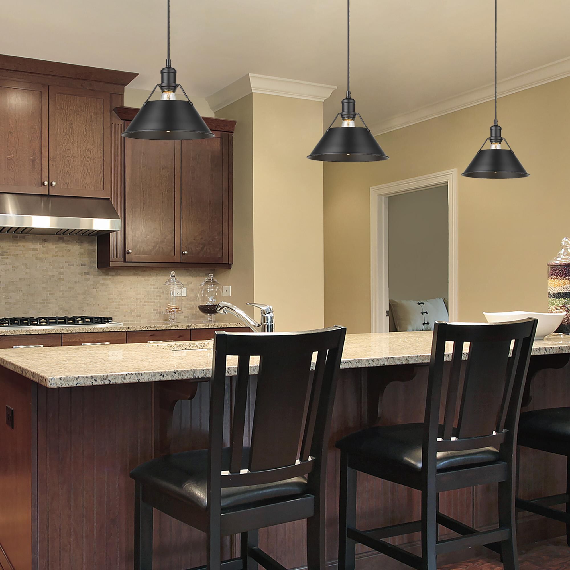 Shown in Matte Black finish and Matte Black shade