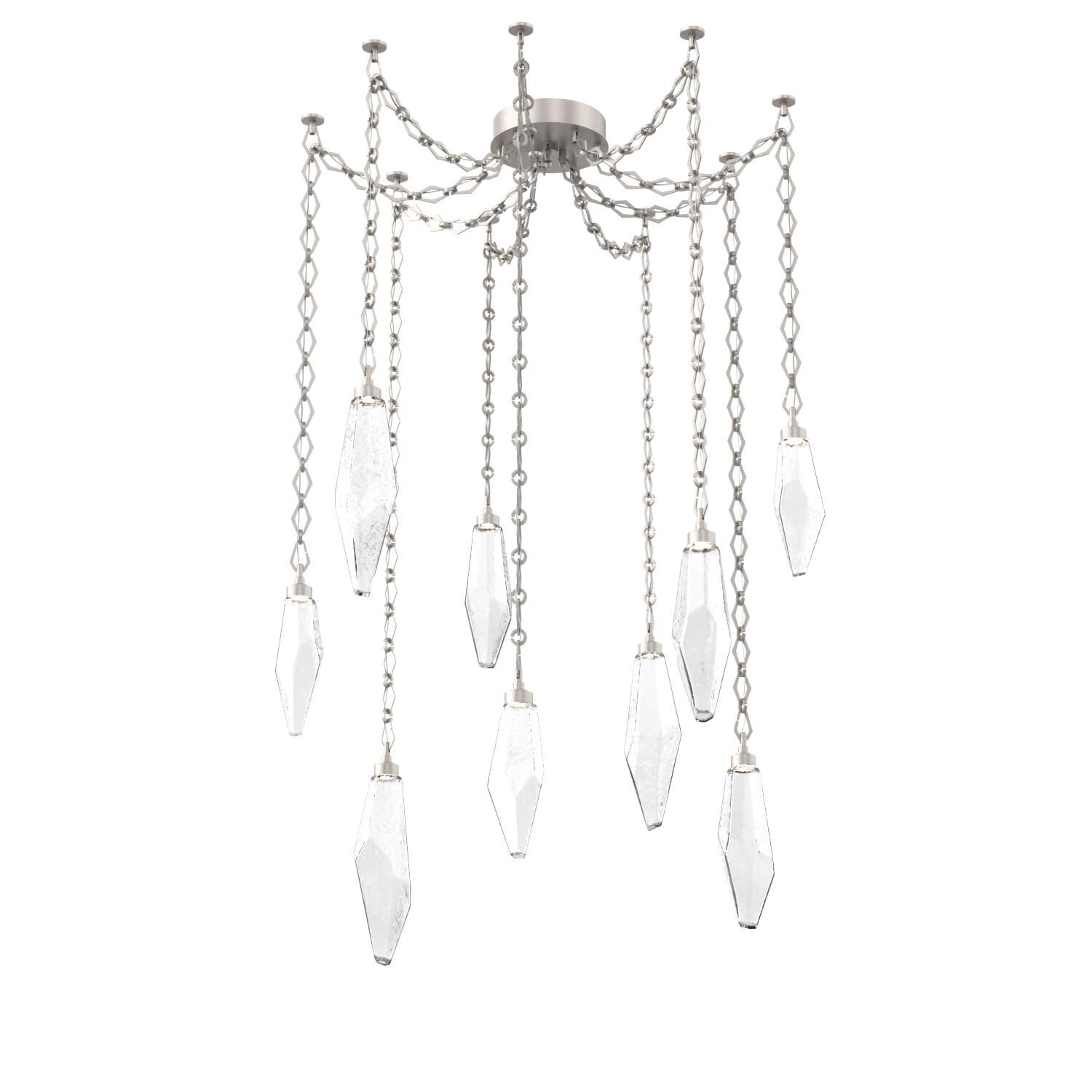 Levi Wilson Rock Crystal 14 Inch Multi Pendant Light by Hammerton Studio