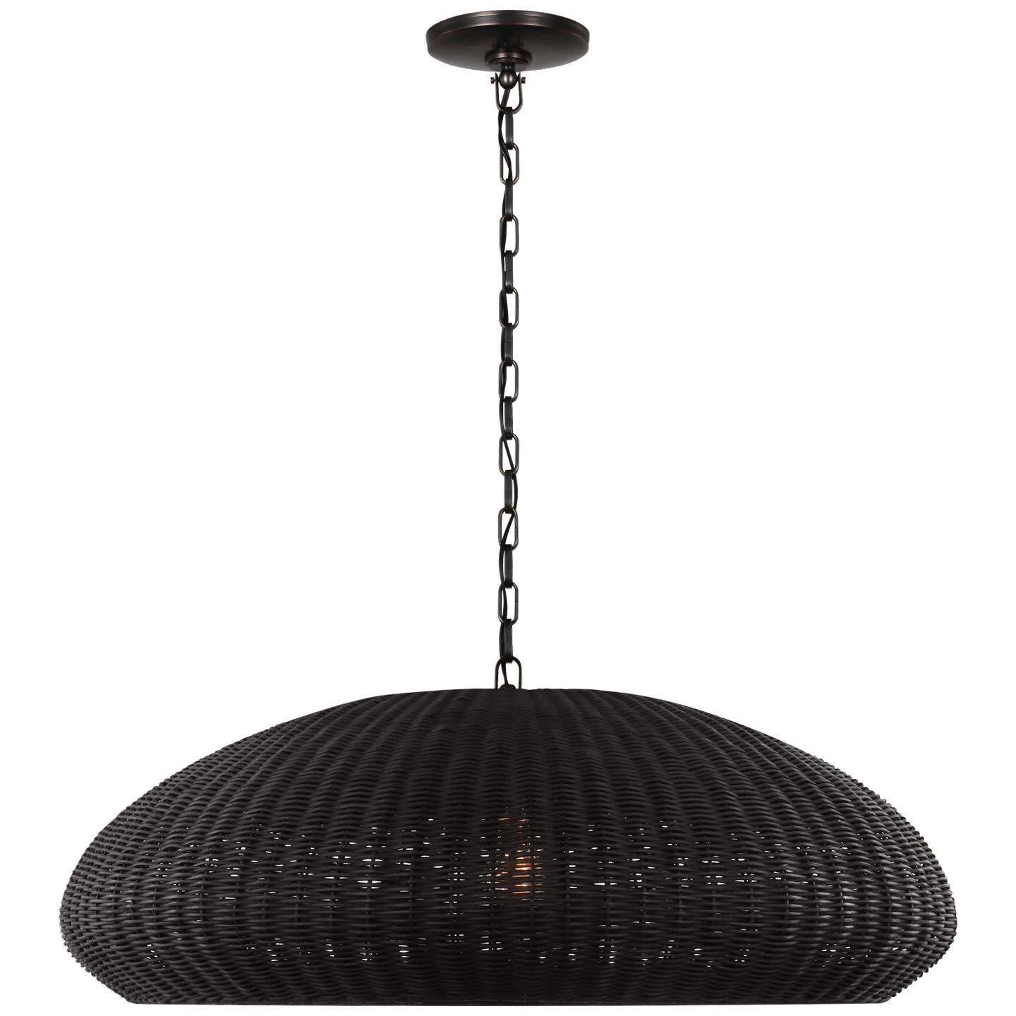 Shown in Bronze finish and Charcoal Wicker shade