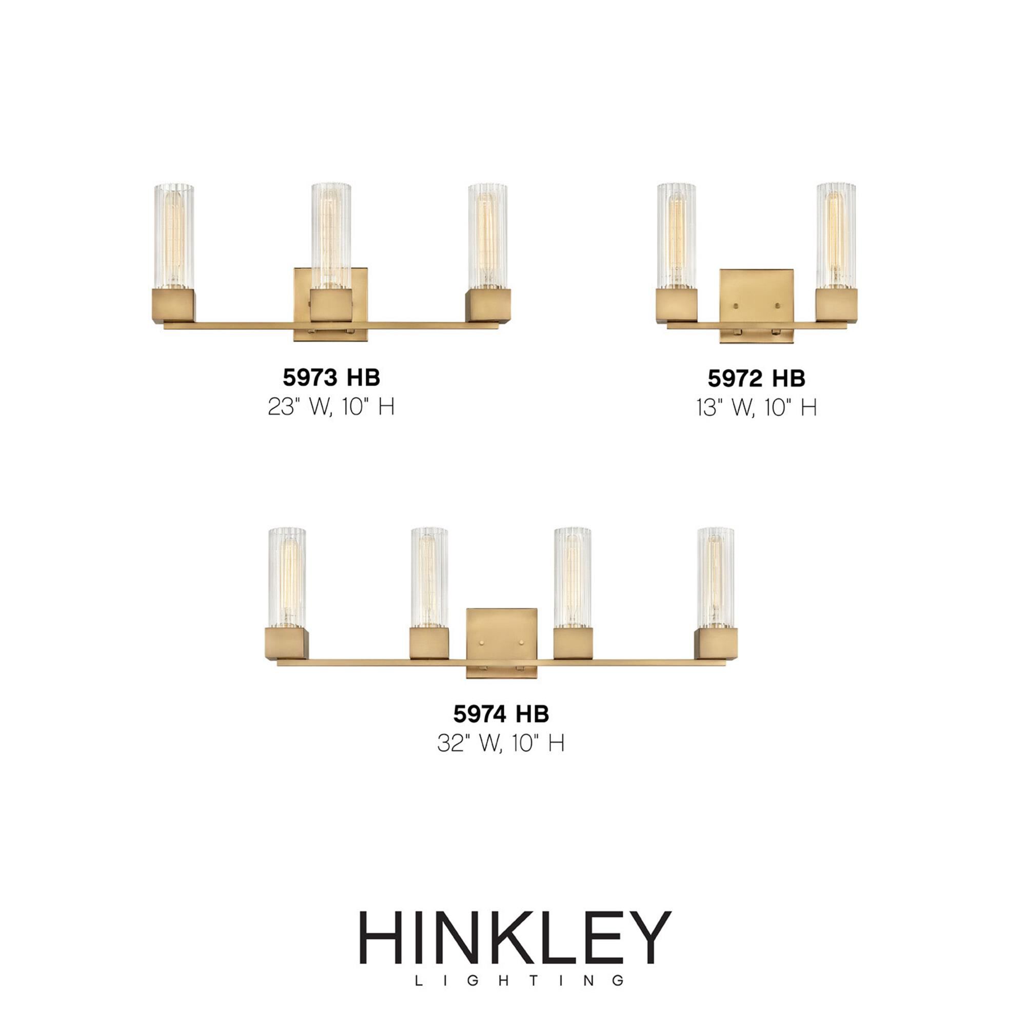 Shown in Heritage Brass finish and Ribbed Clear glass