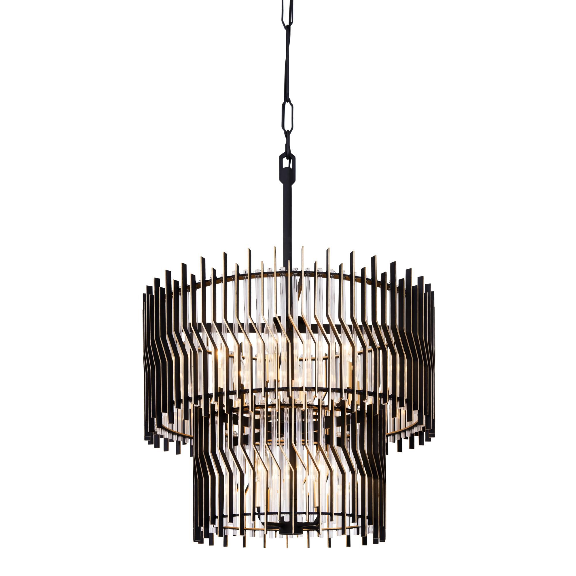 Shown in Black and Gold finish and Black and Gold shade