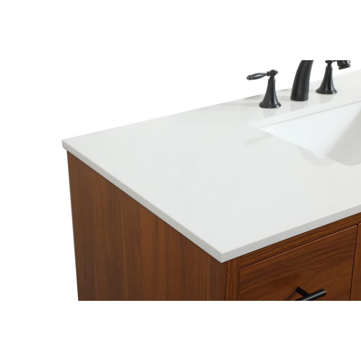 Shown in Teak finish and No Backsplash accent