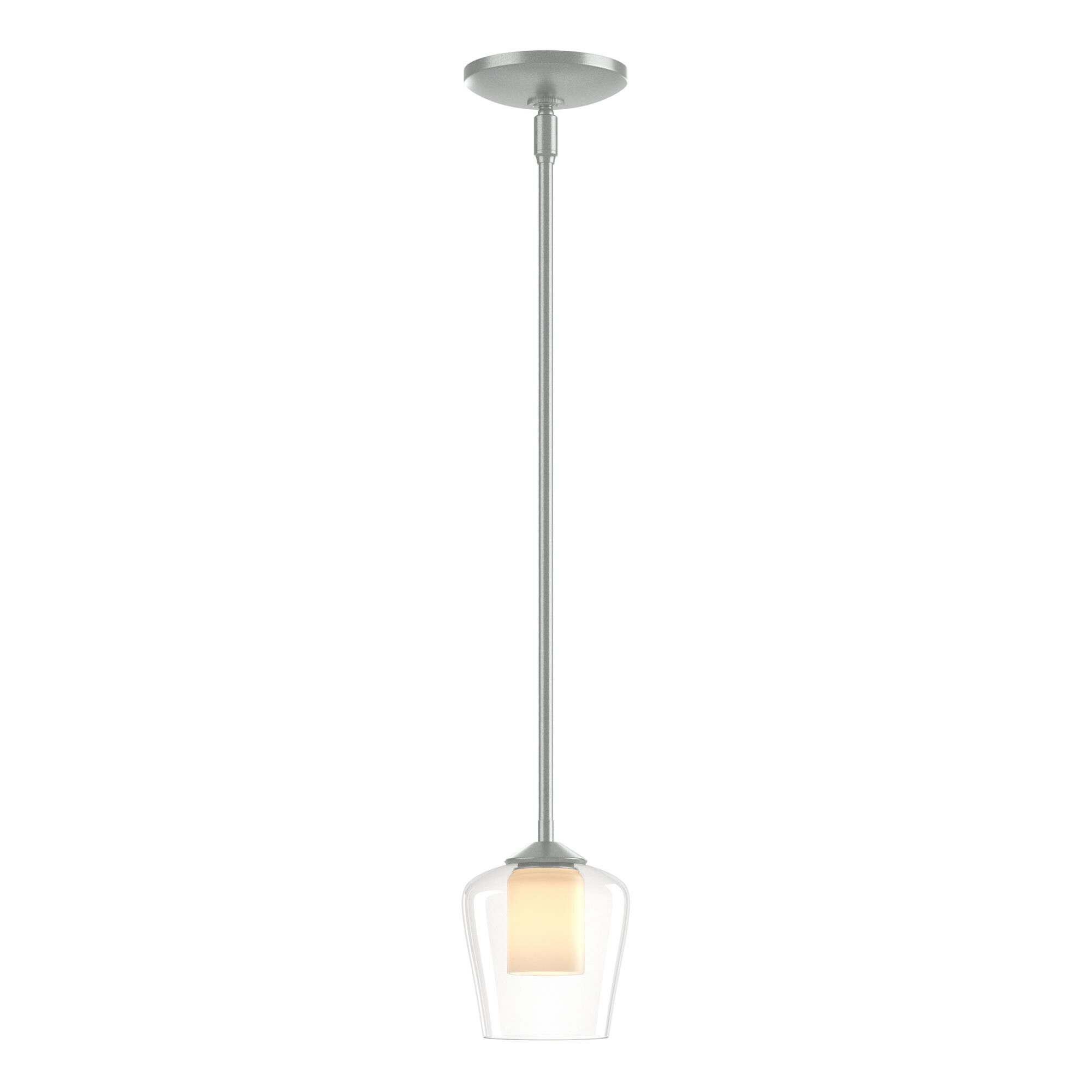 Shown in Vintage Platinum finish and Opal and Clear glass