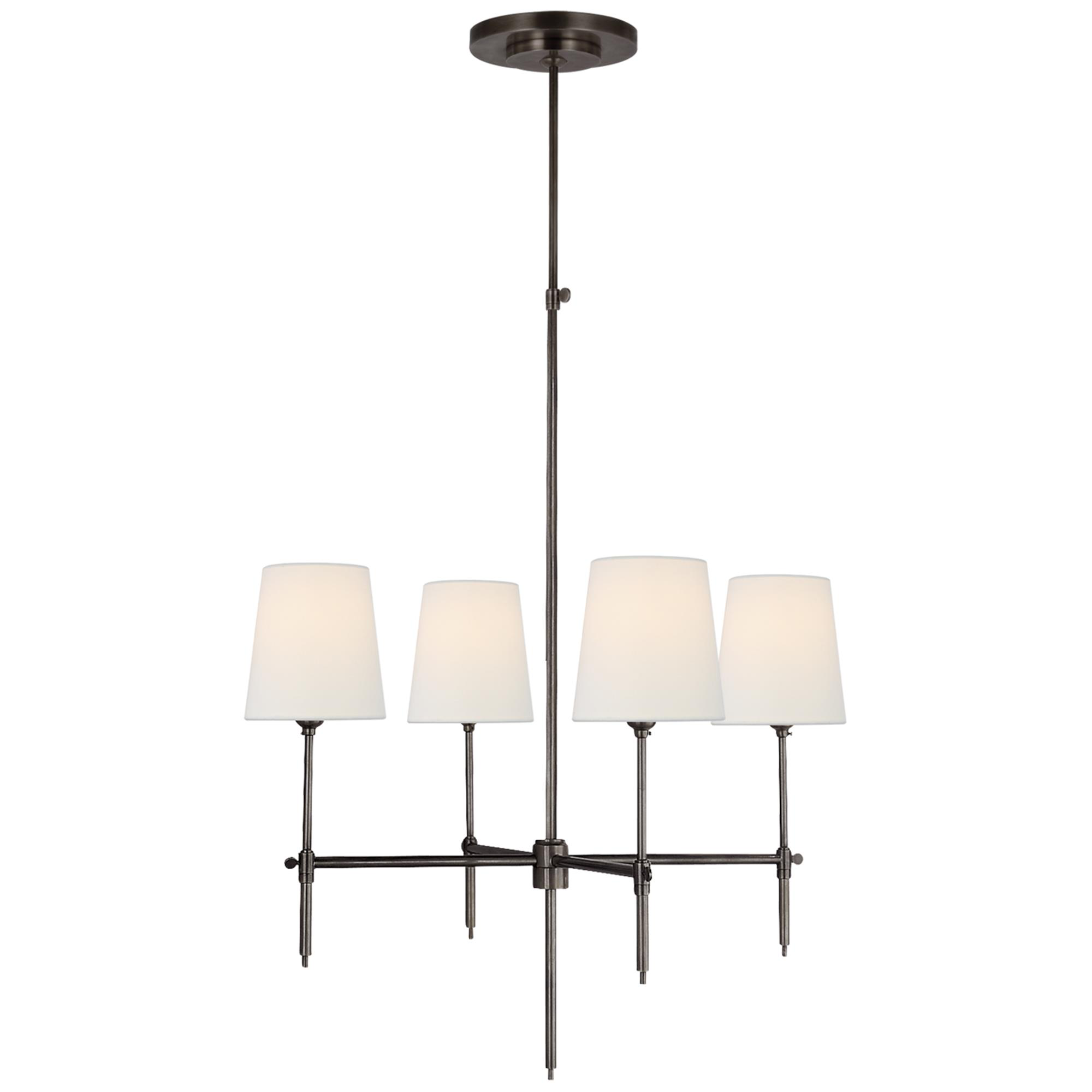 Shown in Bronze finish and Linen shade