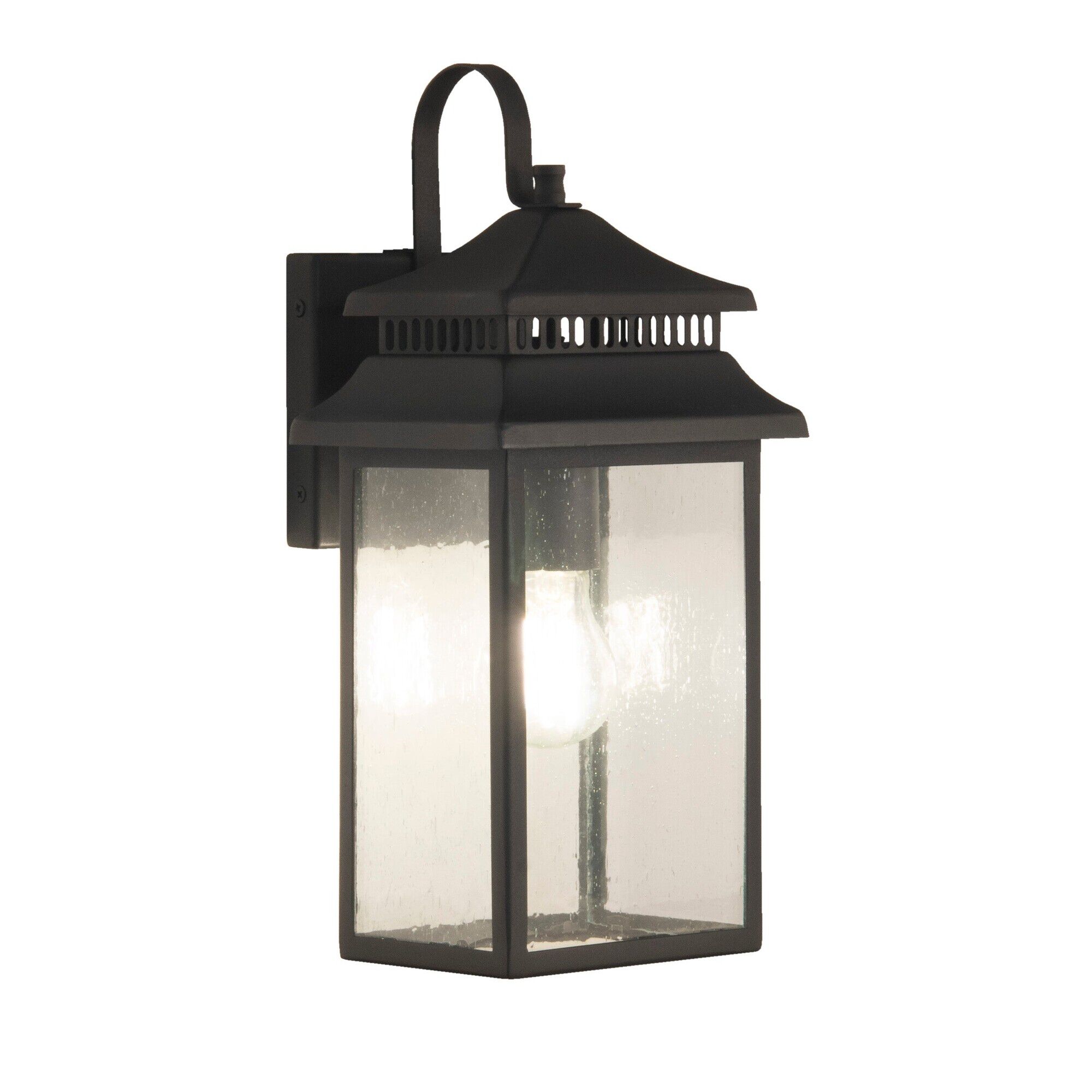 Shown in Textured Matte Black finish and Rectangle glass