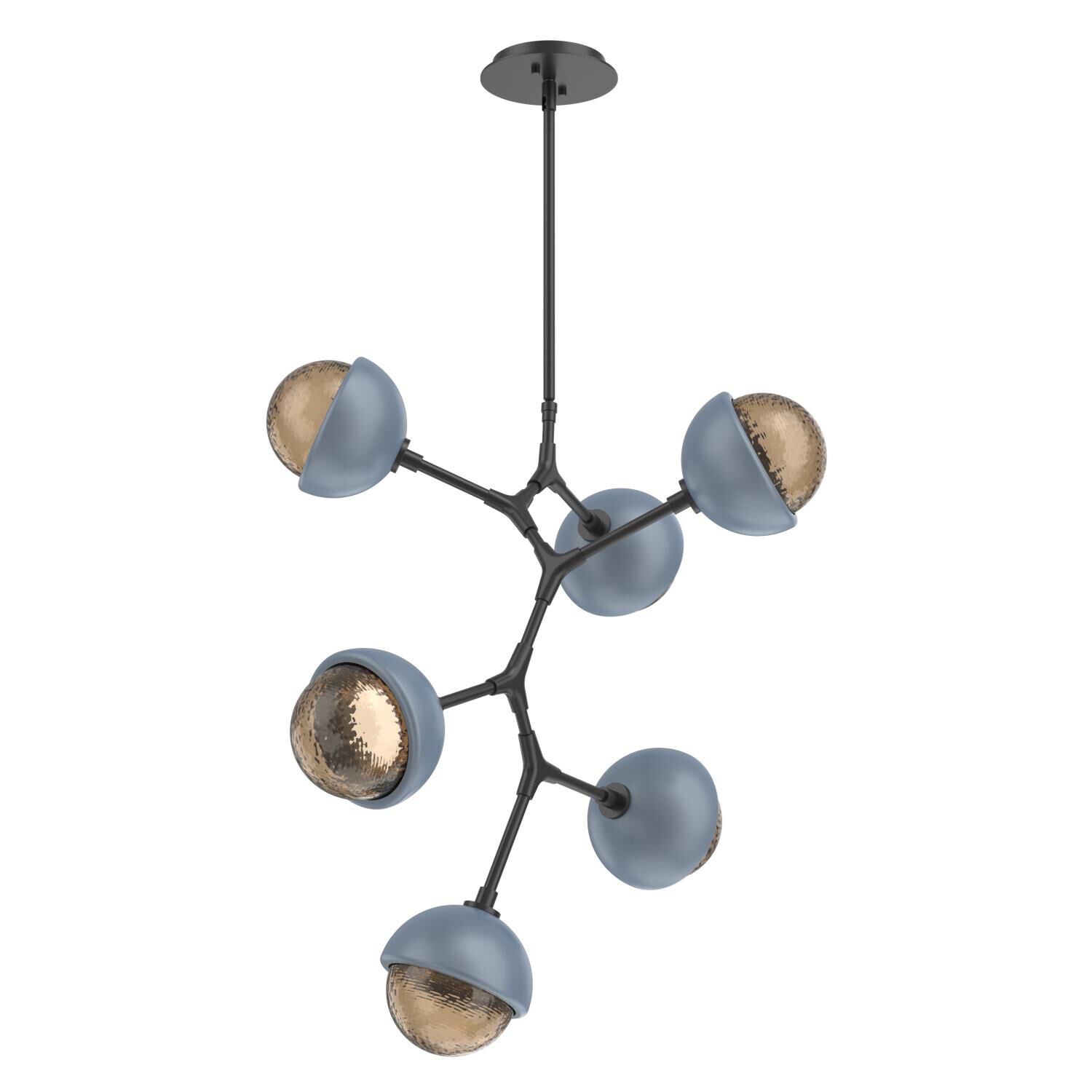 Shown in Matte Black finish and Bronze glass and Poppy Blue accent