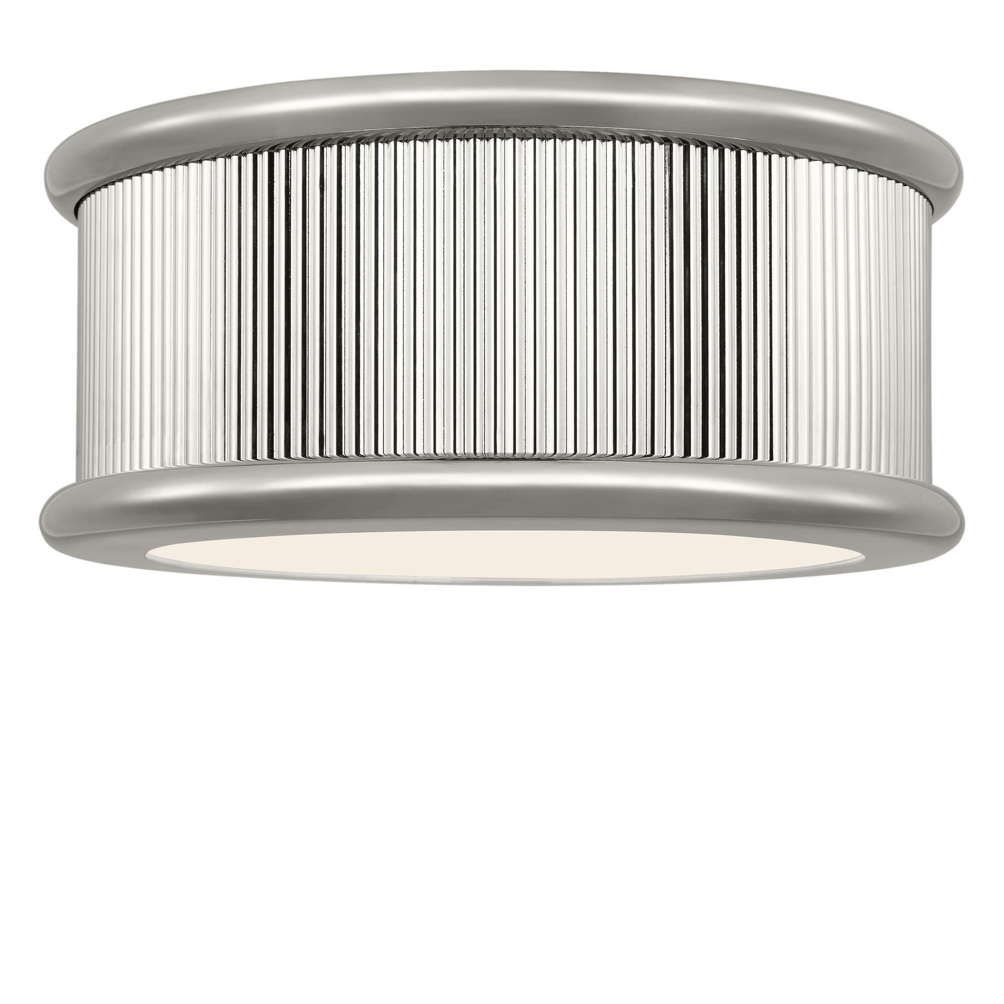 Shown in Polished Nickel finish and Silk Screen White Inside, Clear Outside shade
