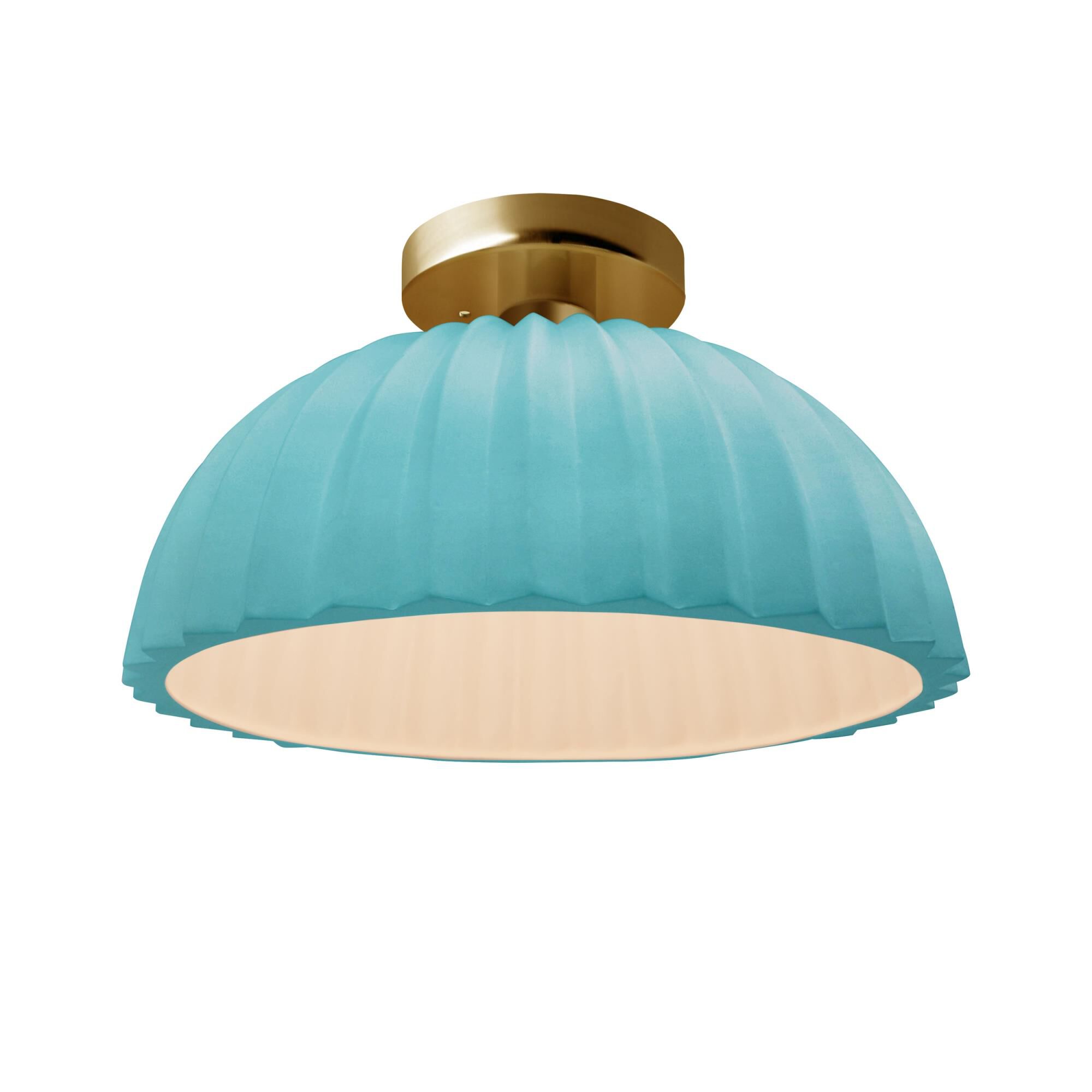 Pleated Dome 13 Inch Semi Flush Mount by Justice Design Group