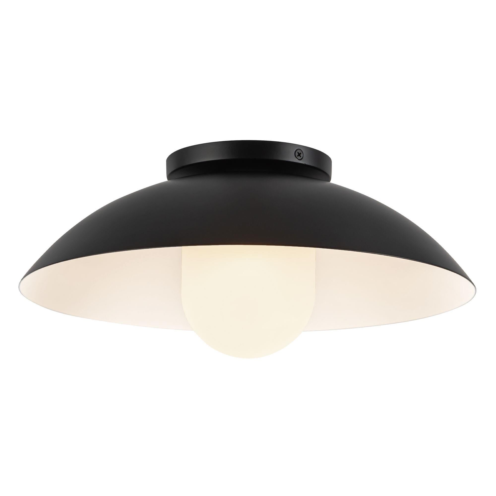 Shown in Black finish and Matte Opal glass
