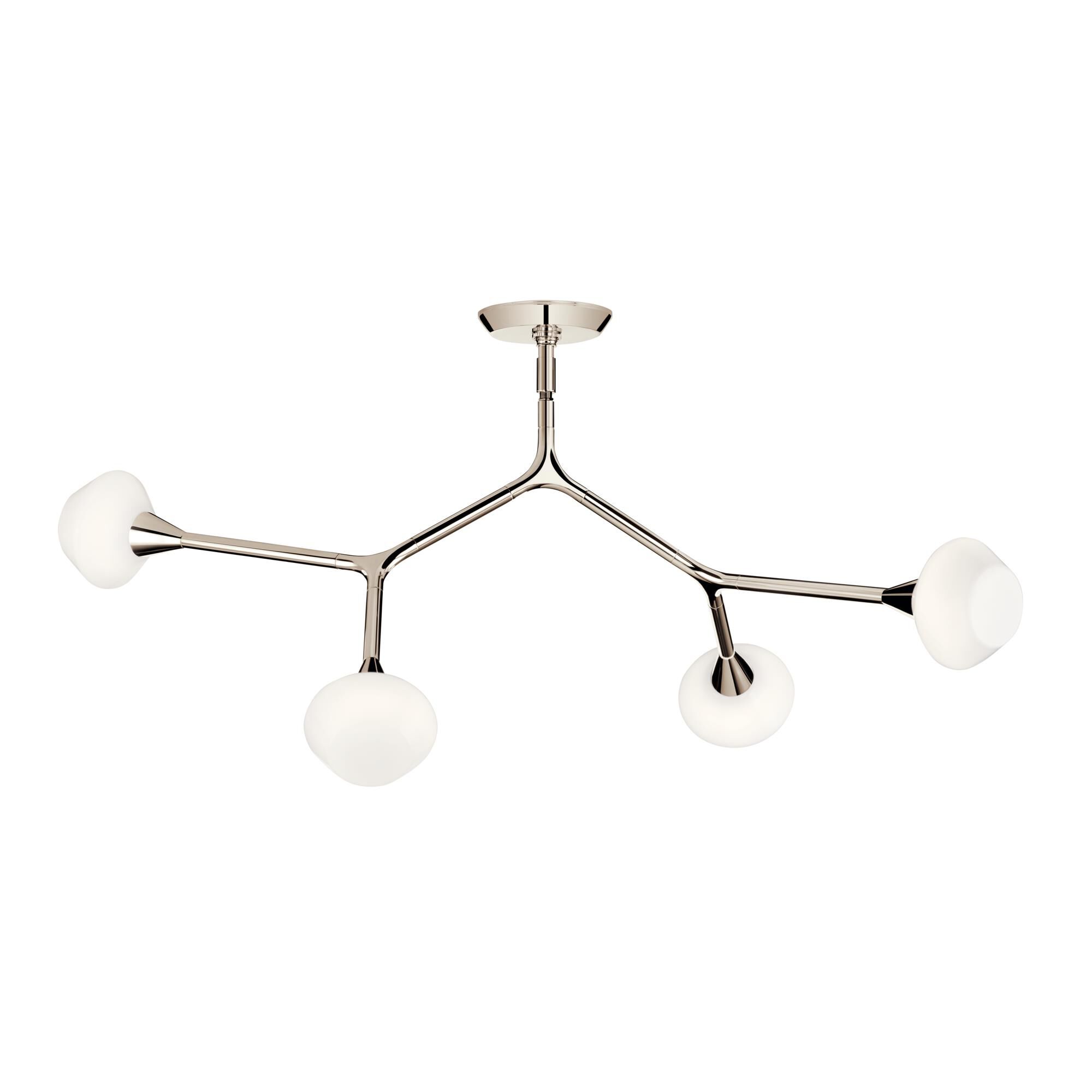 Shown in Polished Nickel finish and Opal glass