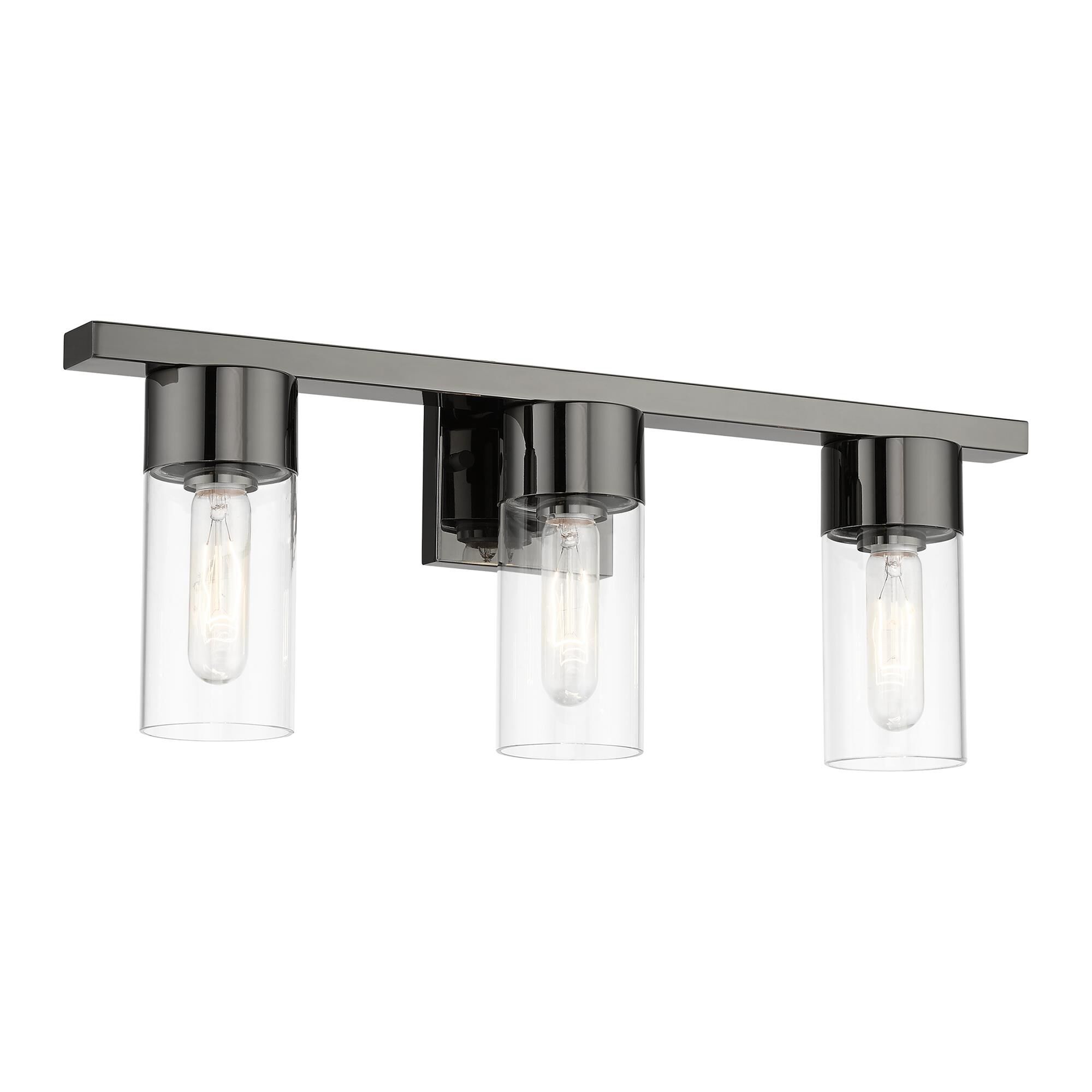 Shown in Black Chrome finish and Clear glass