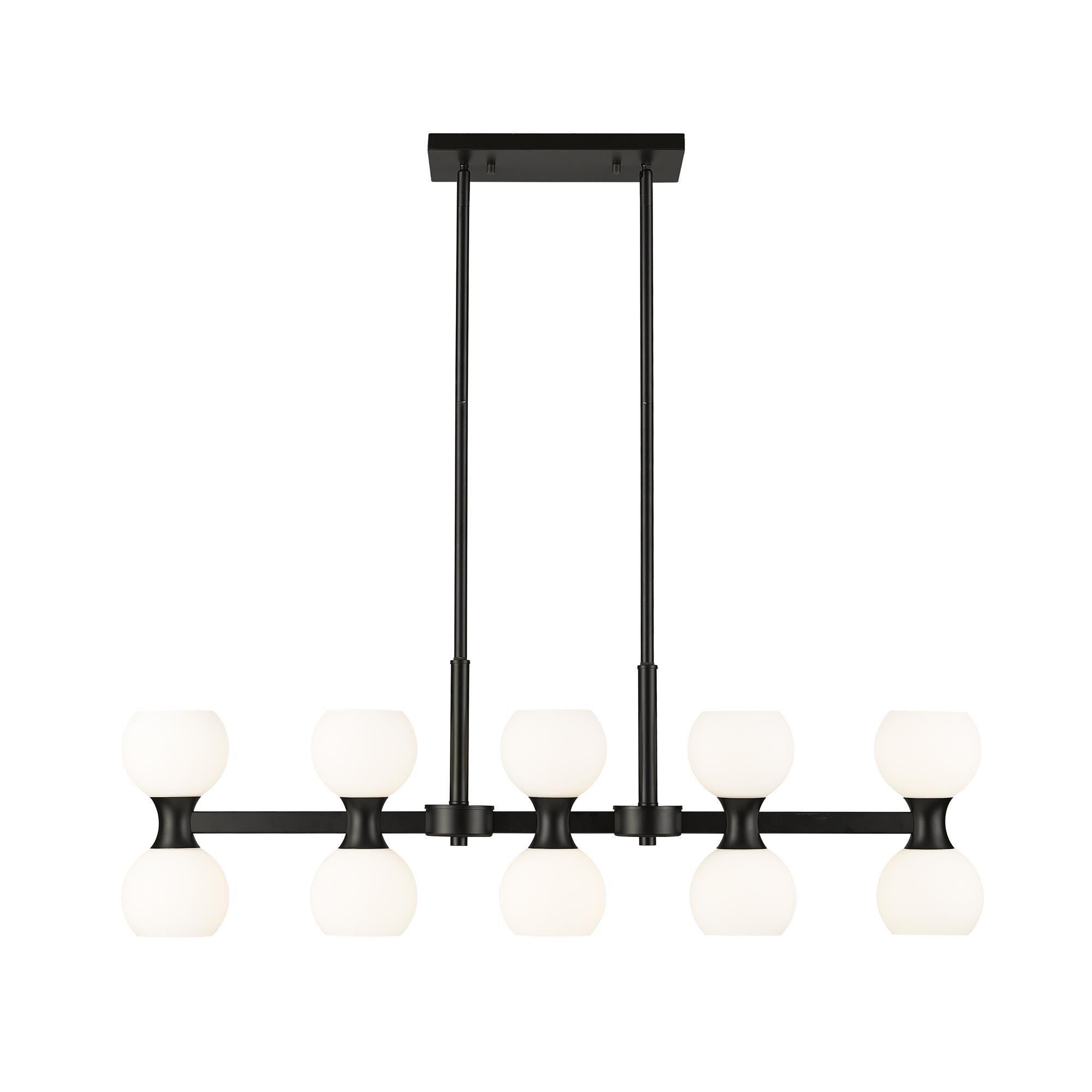Shown in Matte Black finish and Matte Opal glass