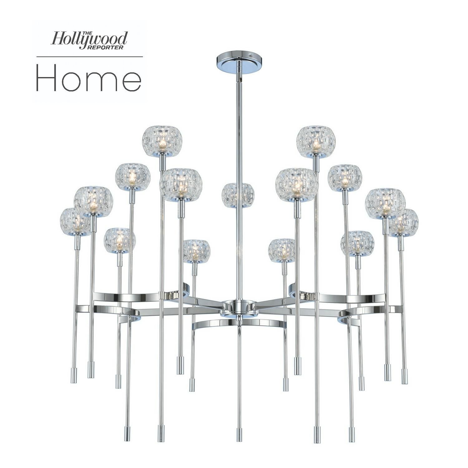 Mae 38 Inch 15 Light LED Chandelier by Kalco Lighting