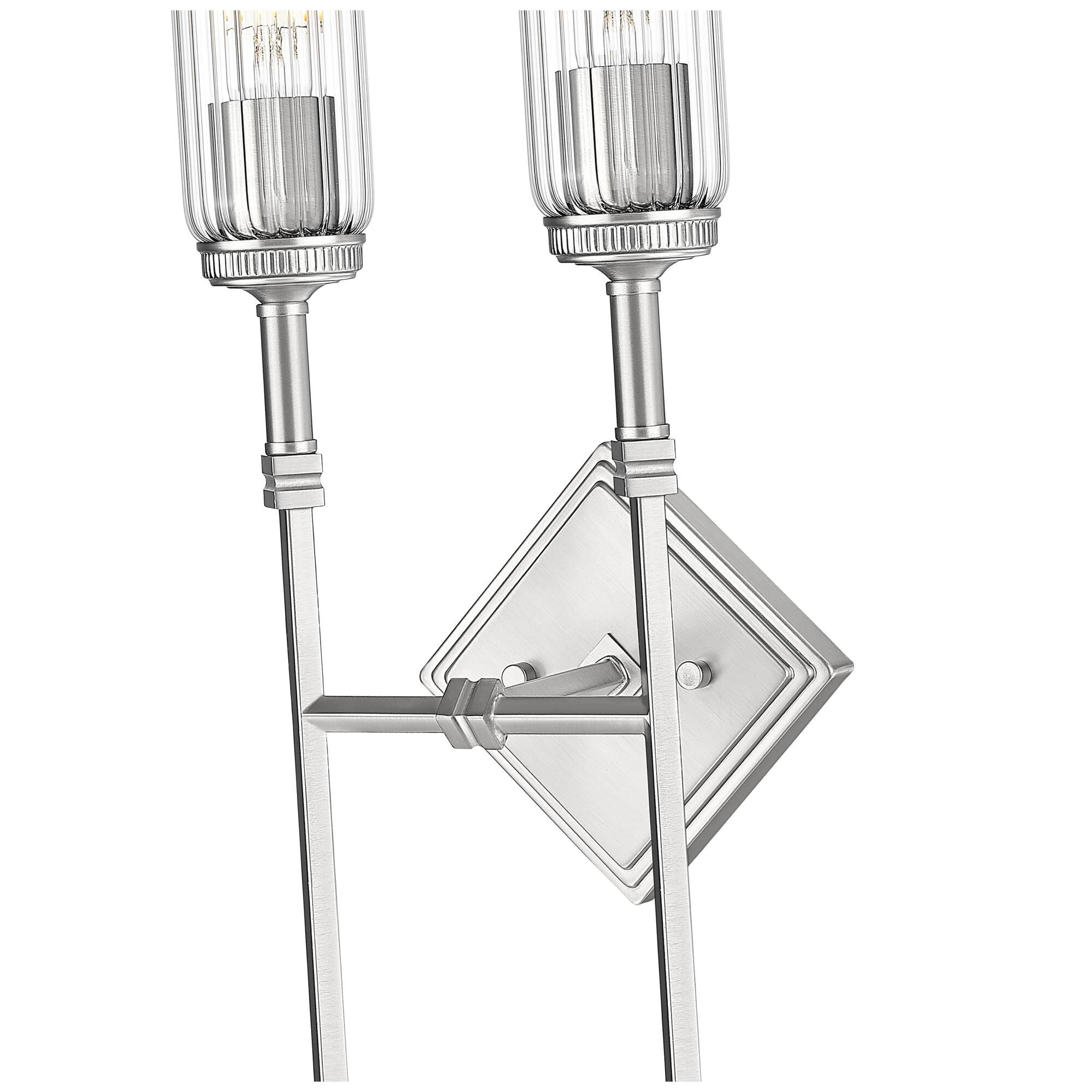 Shown in Brushed Nickel finish and Clear glass