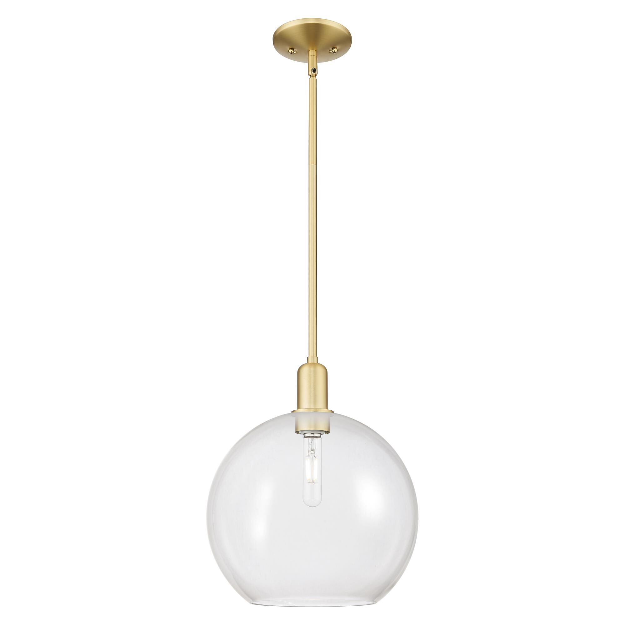 Shown in Satin Gold finish and Clear glass