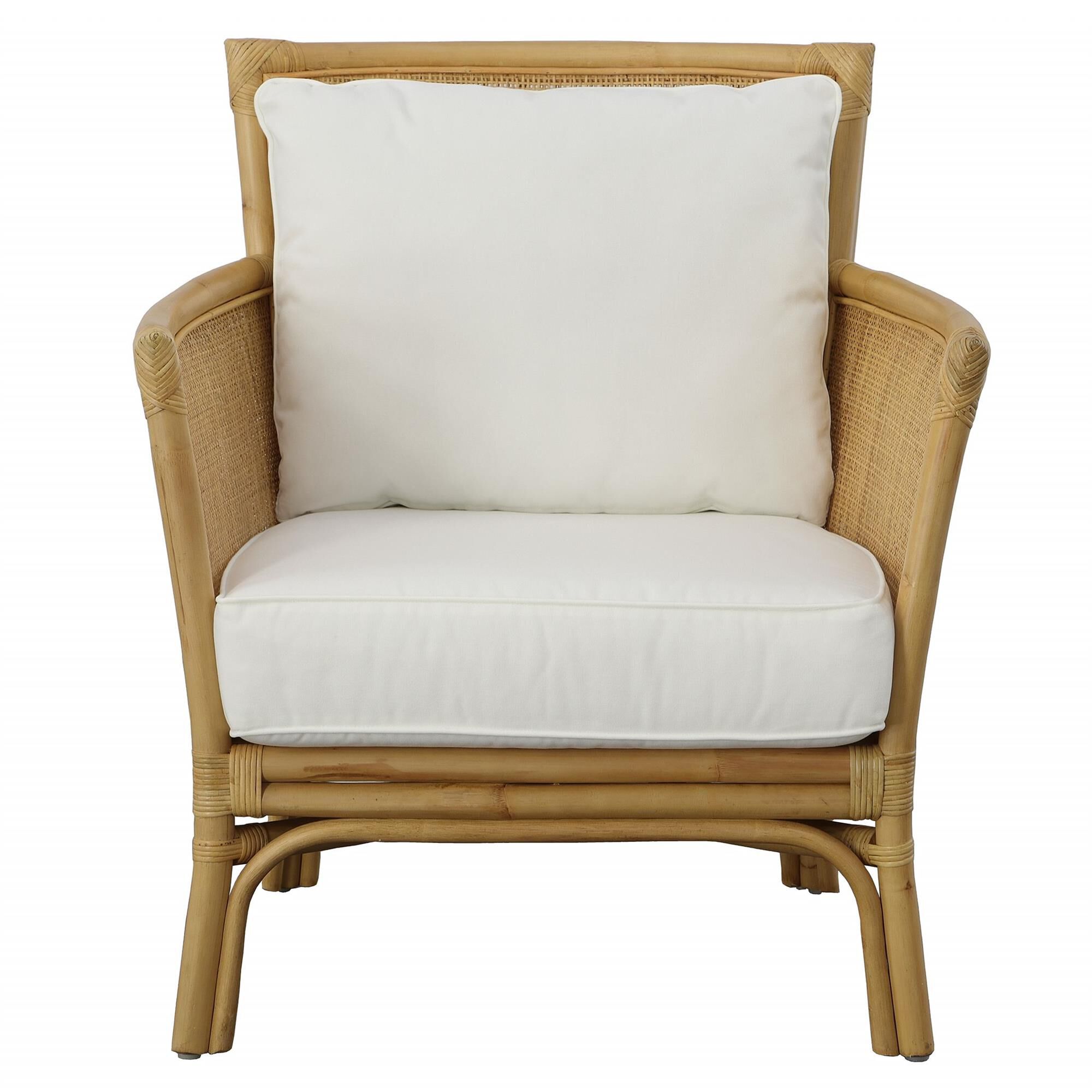 Shown in Relax And Recline Into Coastal Living With The Pacific Armchair. Crafted From Natural Woven Rattan W finish