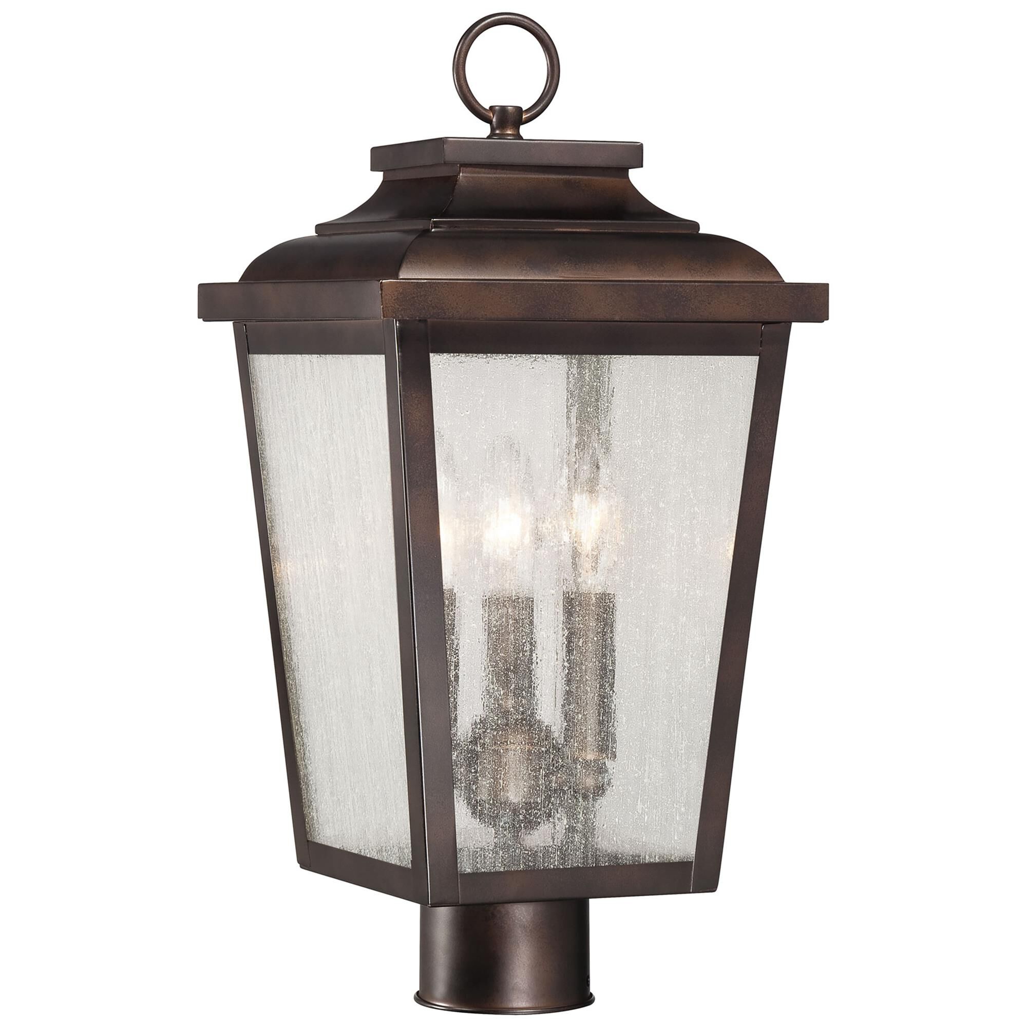 Shown in Chelesa Bronze finish and Clear Seeded glass