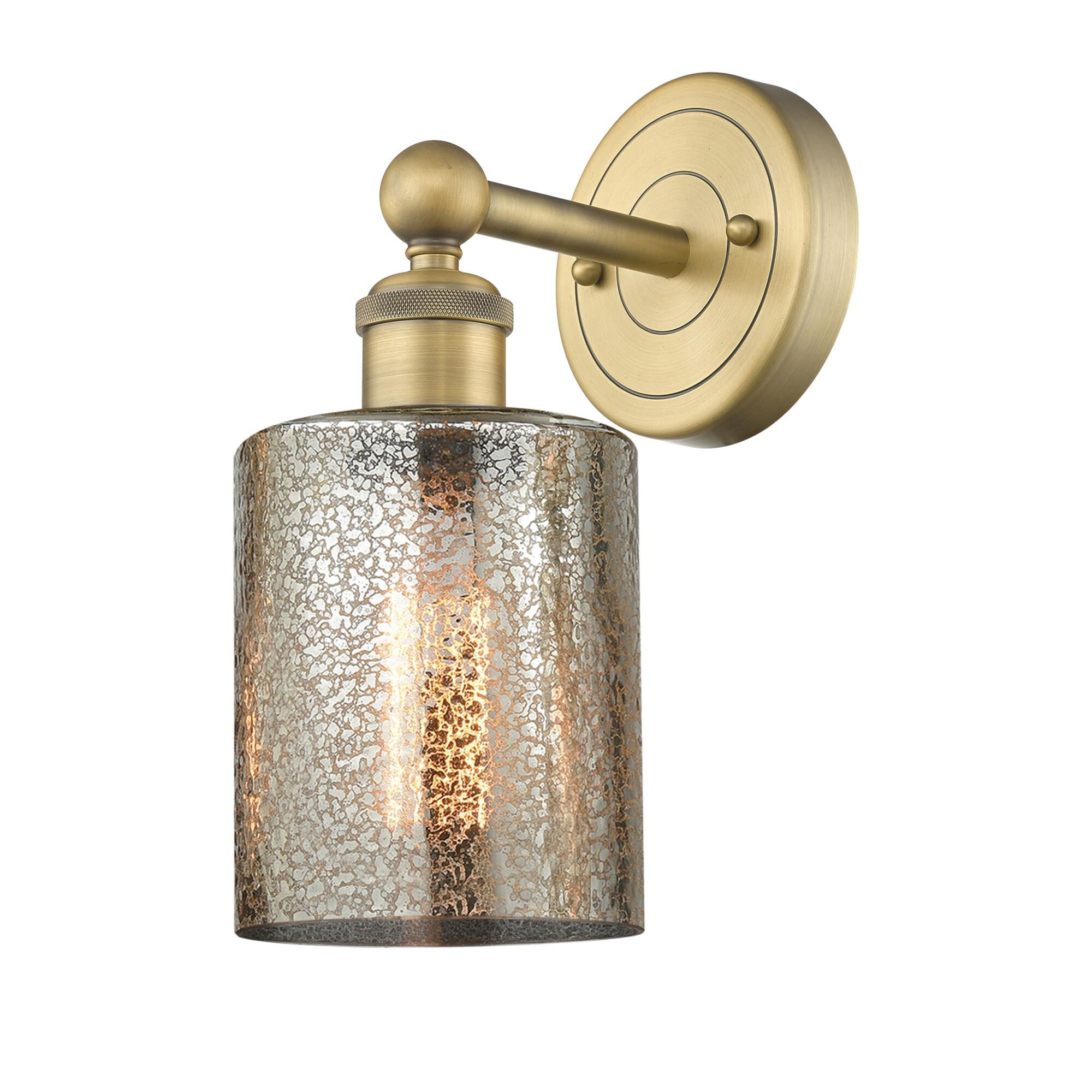 Shown in Brushed Brass finish and Mercury glass