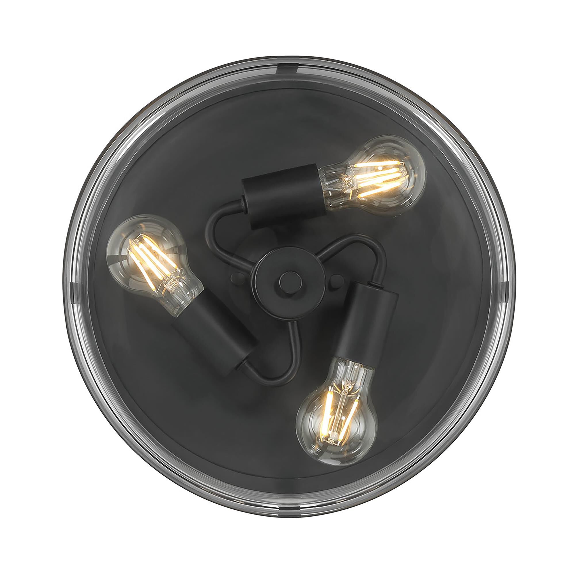 Shown in Matte Black finish and Clear glass