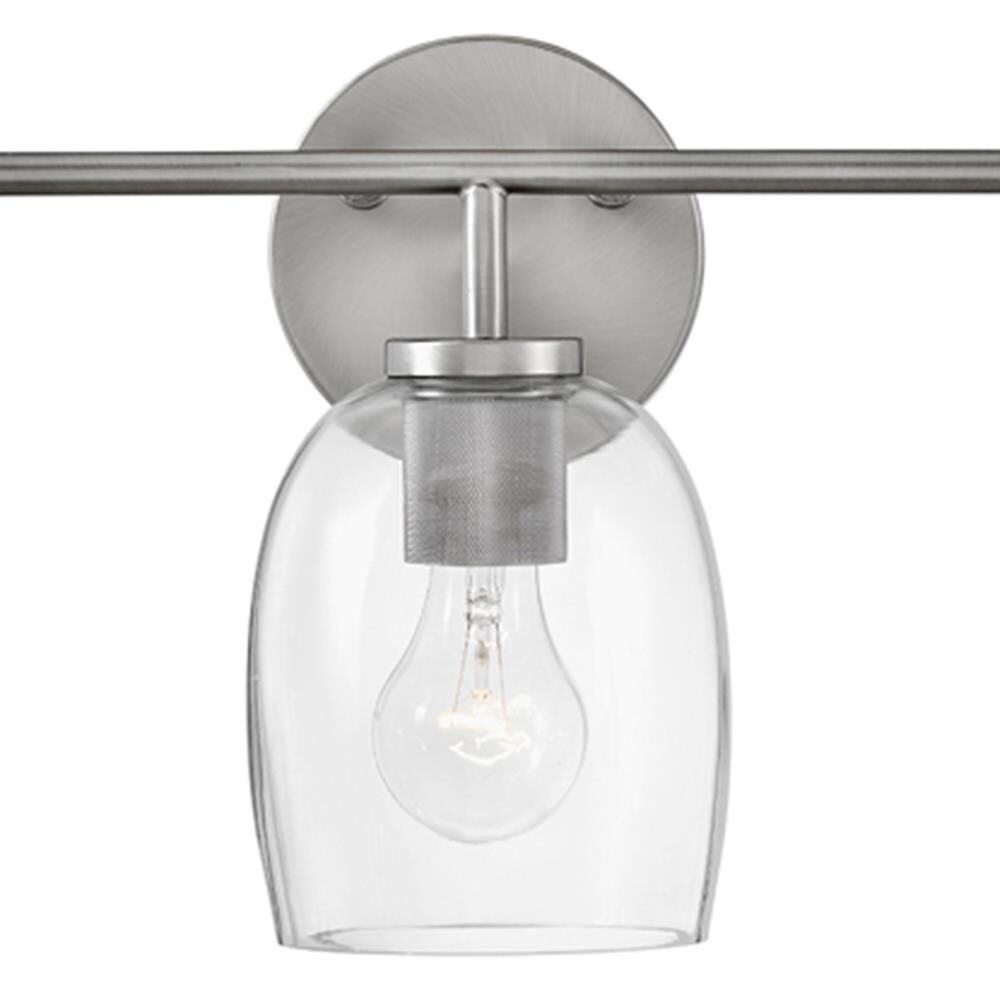 Shown in Antique Nickel finish and Clear glass