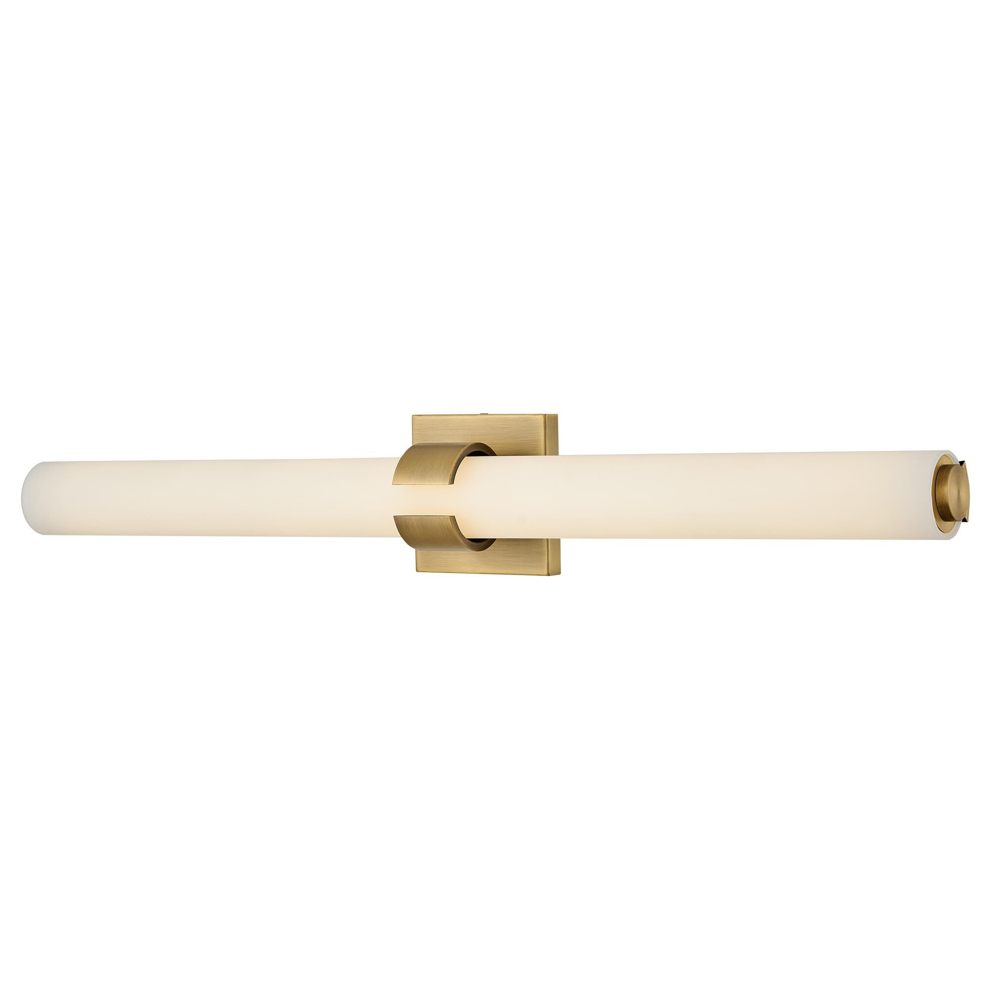 Shown in Lacquered Brass finish and Etched White glass