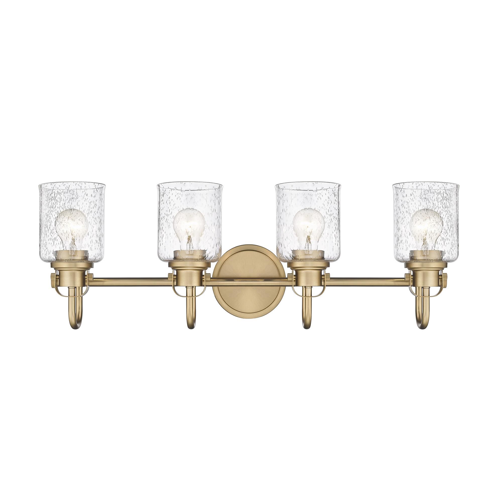 Shown in Heirloom Gold finish and Glass shade