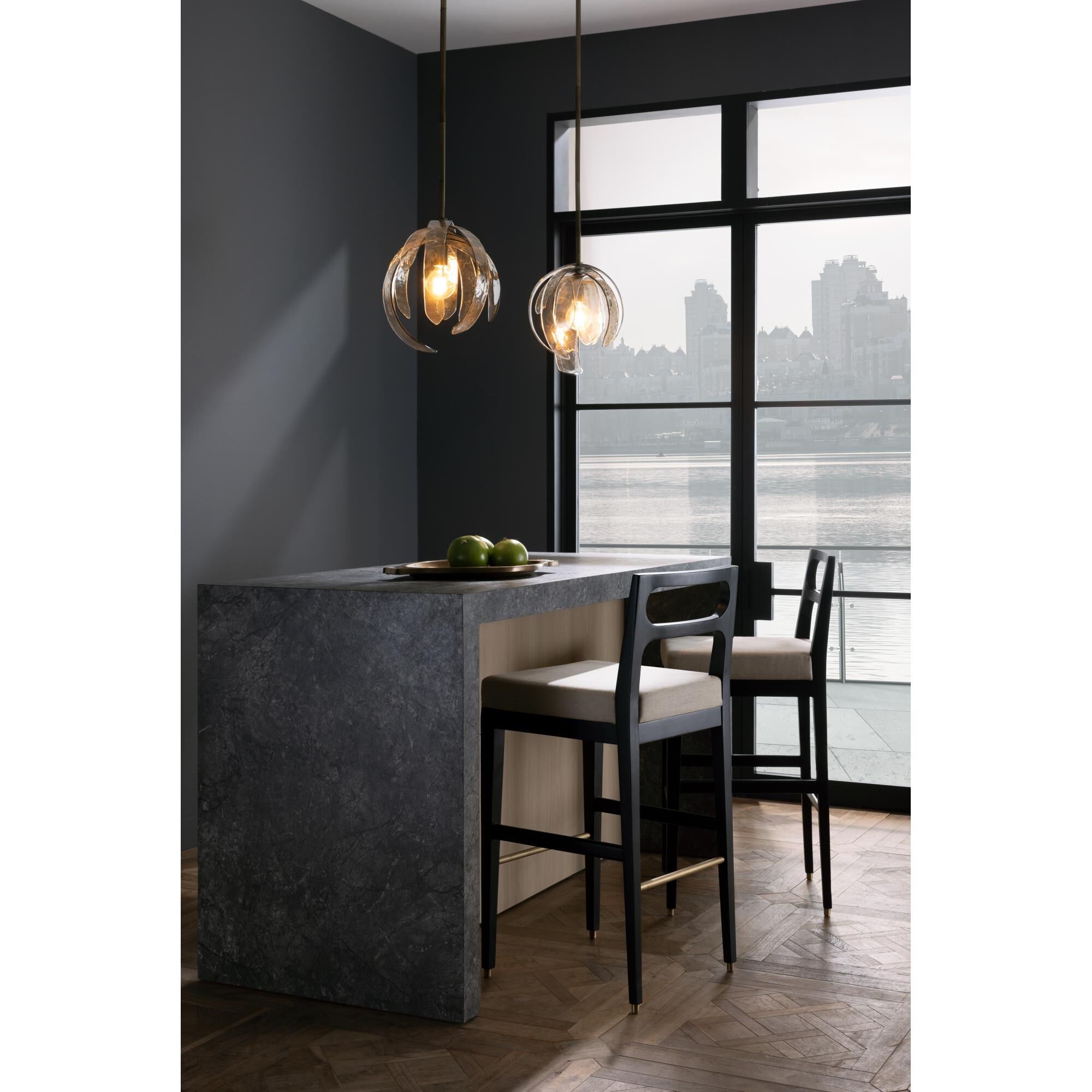 Shown in Smoke Luster finish and Smoke Luster glass