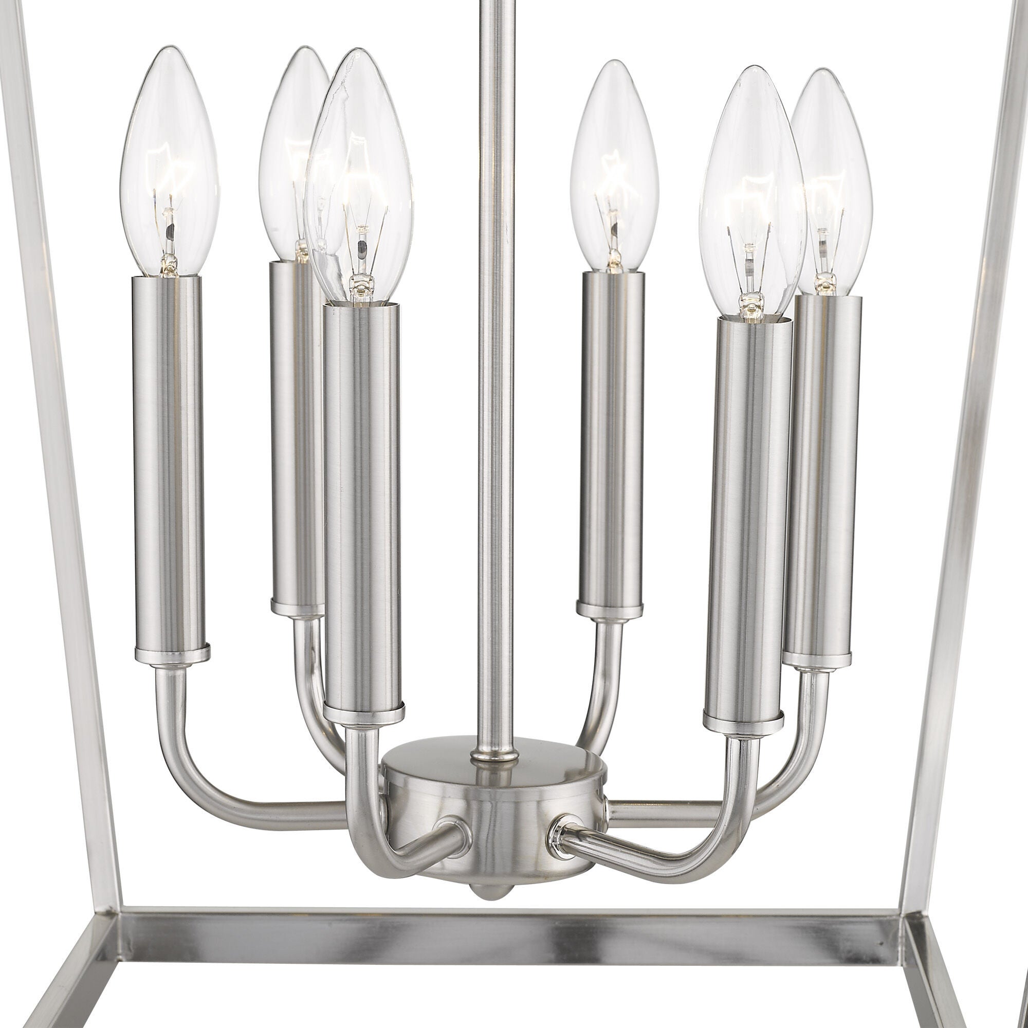 Shown in Satin Nickel finish and -- glass and -- shade