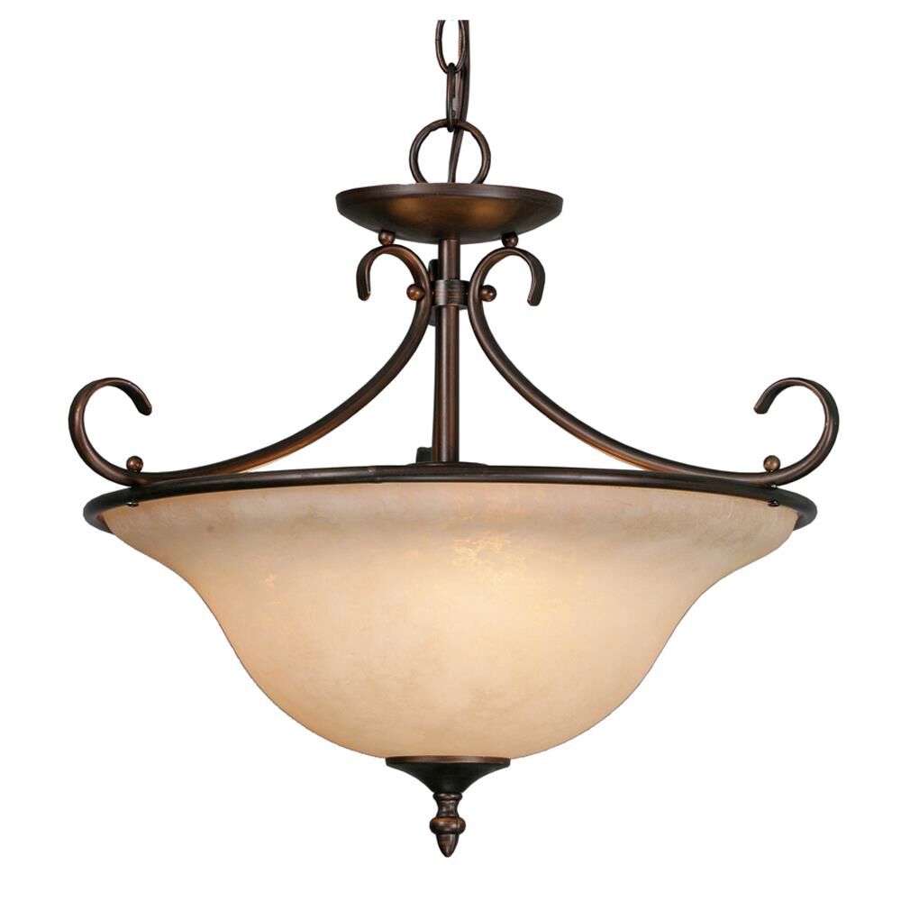 Homestead 19 Inch 3 Light Semi Flush Mount by Golden Lighting